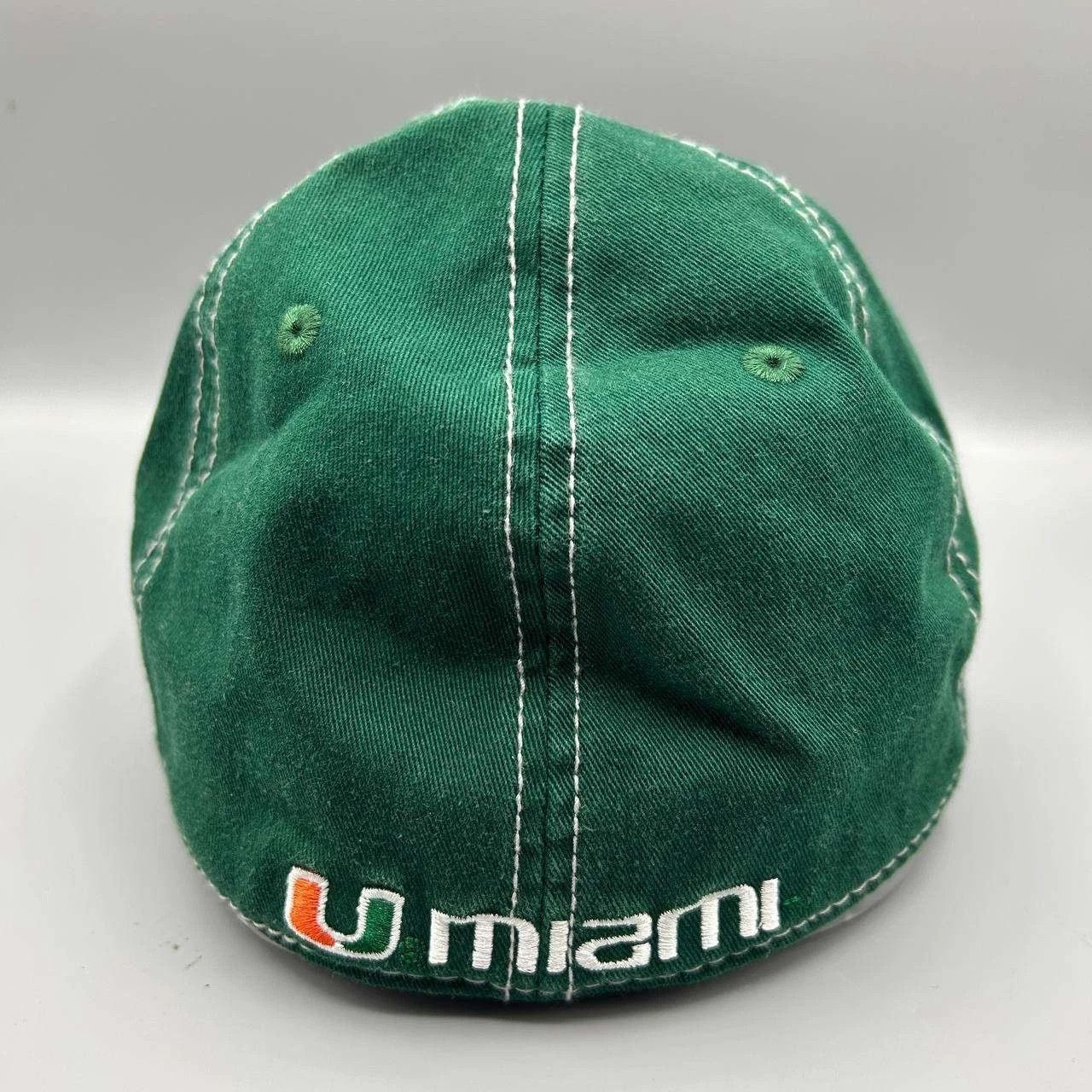 Adidas Miami Hurricanes Hat Men Green Adidas Stretch Fitted Cap S-M Size ONE SIZE - 4 Thumbnail