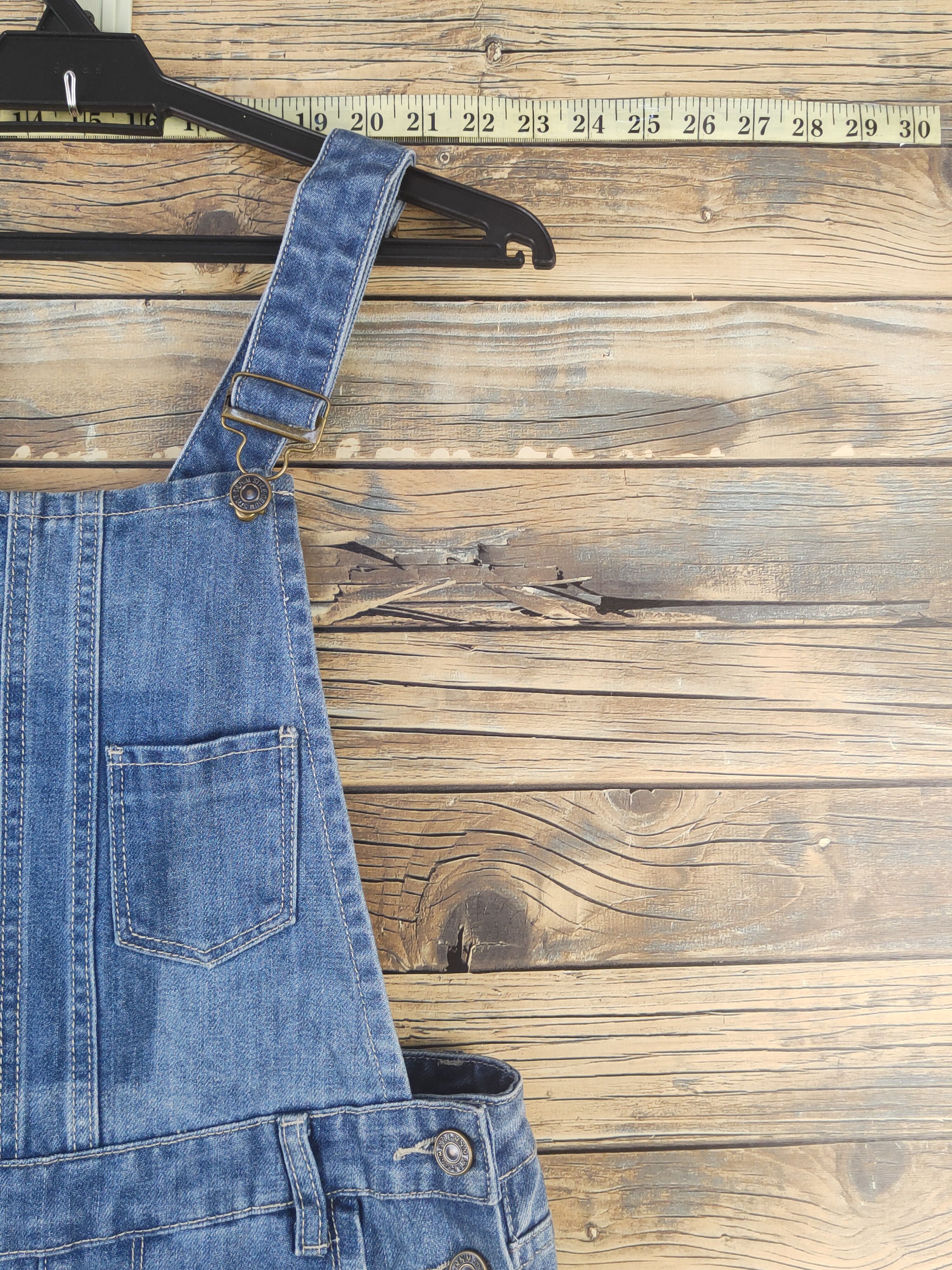 Japanese Brand × Vintage Vintage by Q's Blue Distressed Denim Jumpsuits Size 31" - 4 Thumbnail