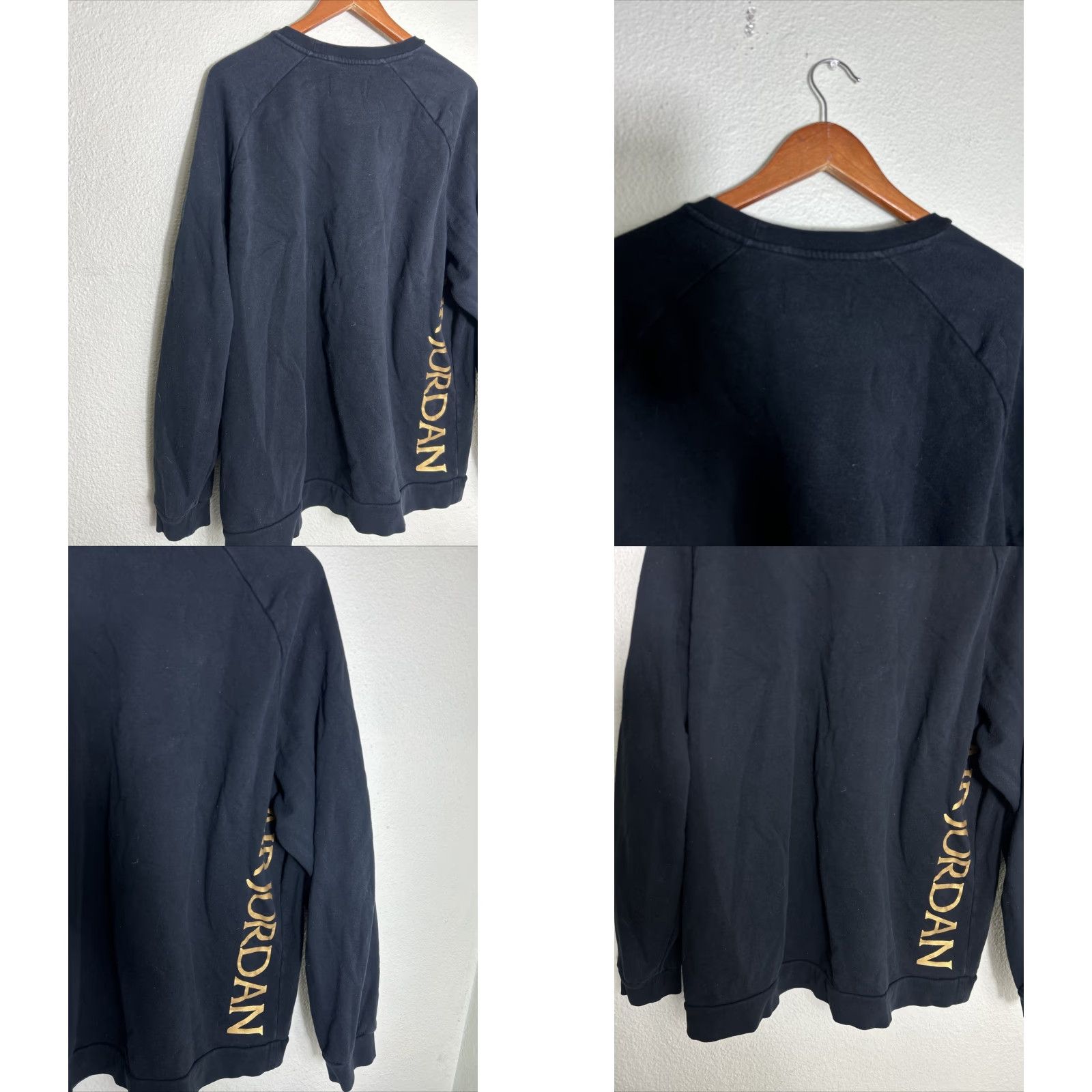 Nike Nike Sweatshirt Men's 2XL Crewneck Jumpman Jordan Air Classic Black/Gold Logo Graphic Print Pullover Regular Fit Size US XXL / EU 58 / 5 - 9 Thumbnail