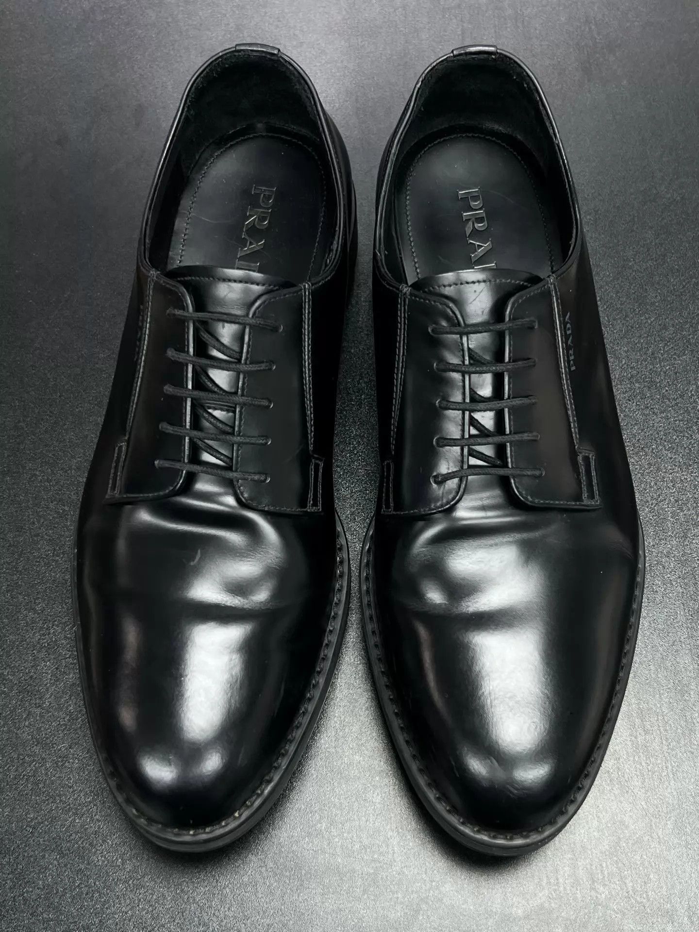 Prada PRADA Black Dress Shoes 43EU Near New Minor Scuffs Size US 10 / EU 43 - 3 Thumbnail
