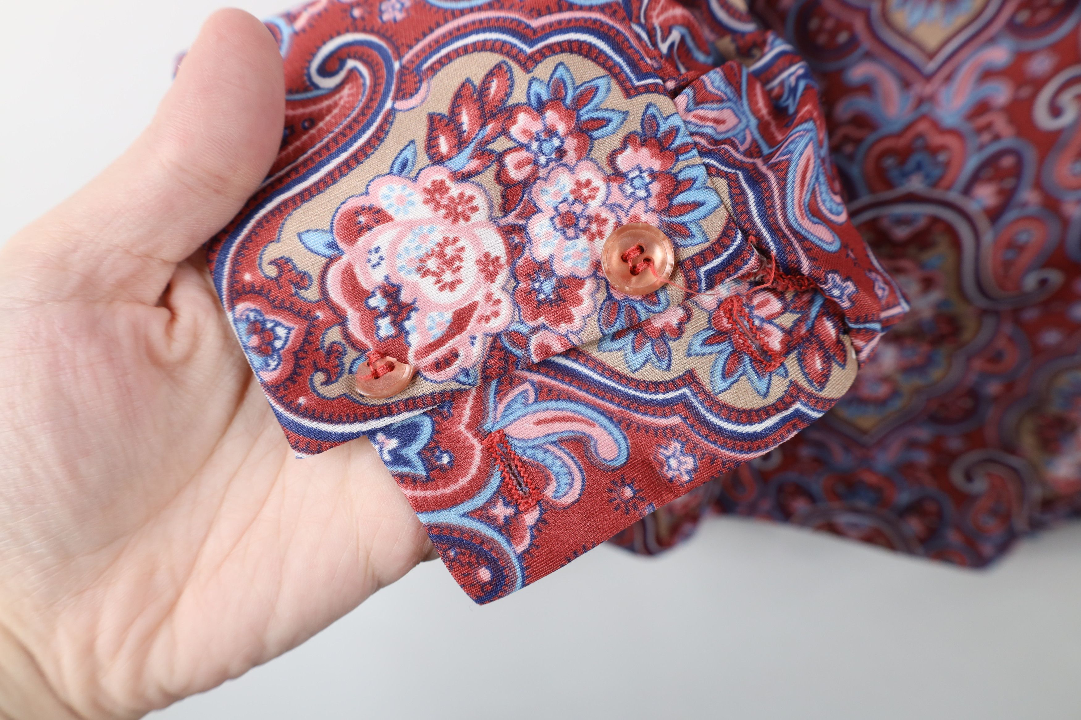 Vintage Vintage 70s Mid Century Modern MCM Flower Knit Button Shirt Size M / US 6-8 / IT 42-44 - 7 Thumbnail