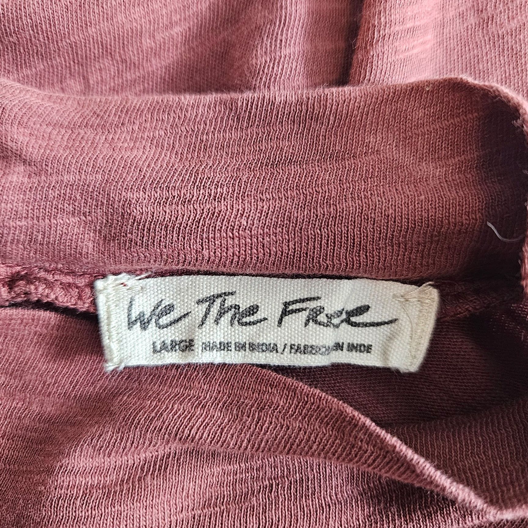 Vintage We The Free Womens Hooked On You Cuff Top L Burgundy Long Sleeve Shirt Size L / US 10 / IT 46 - 5 Thumbnail