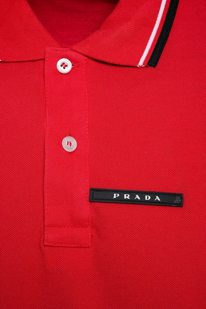 Prada o1mt1gz0924 Short Sleeve Polo Shirt in Red Size US XS / EU 42 / 0 - 4 Thumbnail
