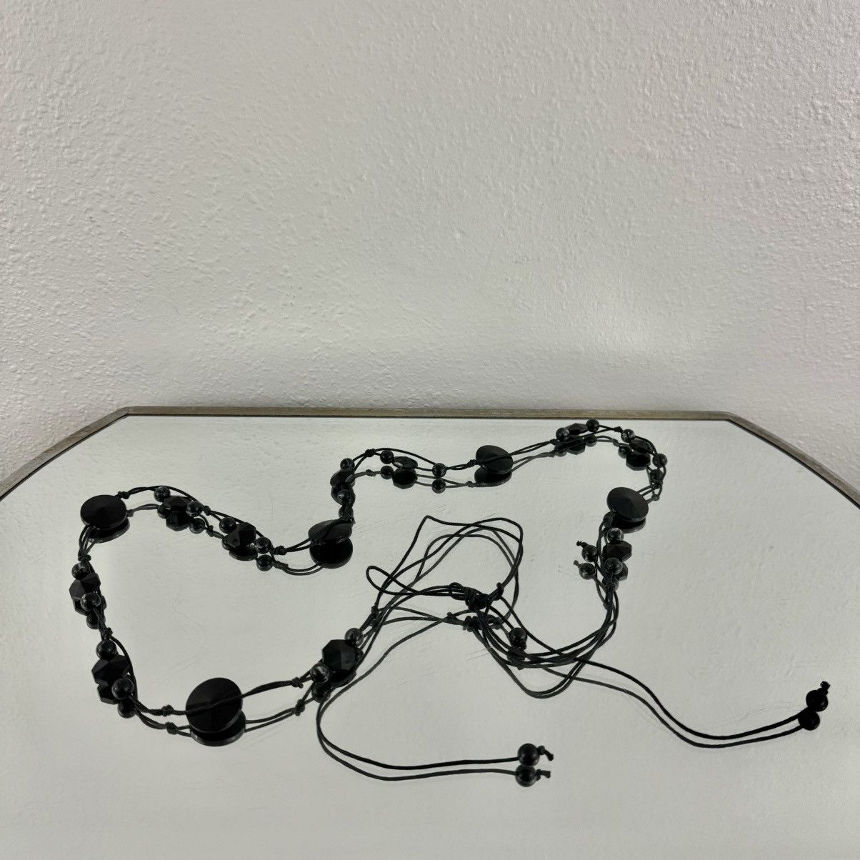 Vintage Vintage 90s Whimsygoth Grunge Black Cord Beaded Chain Belt Size ONE SIZE - 4 Thumbnail