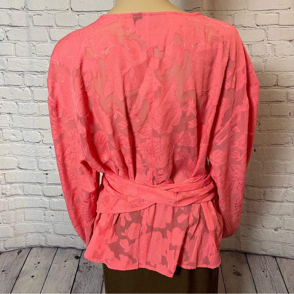 Other New Lane Bryant Classic Crop Sheer Full-Wrap Coral Long Sle Size 3XL / US 20-22 - 5 Thumbnail