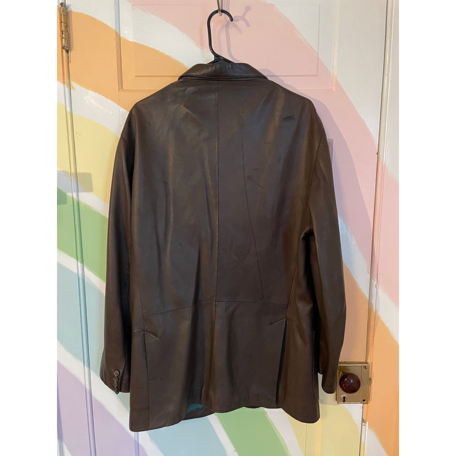 Tommy Hilfiger Hilfiger Vintage Brown Leather Blazer Men XL Made in Italy Size US XL / EU 56 / 4 - 10 Thumbnail