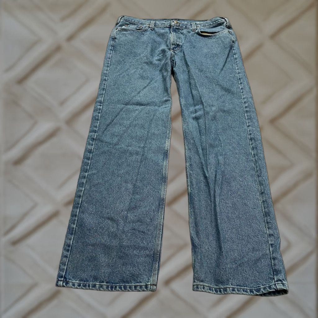 Carhartt VINTAGE Carhartt Jeans Mens 31x35 Denim Straight Fit Dark Wash Cotton Classic Logo Size US 31 - 1 Thumbnail
