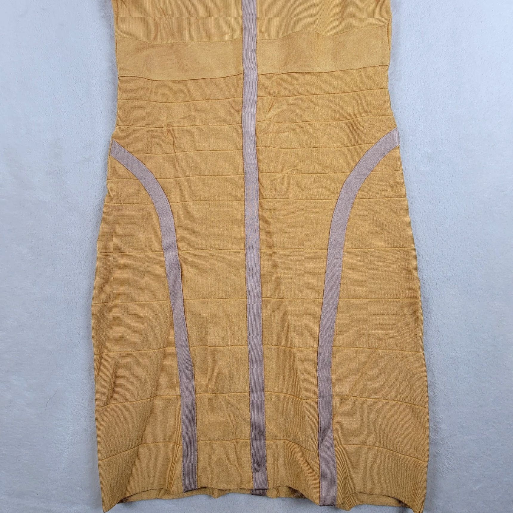 Bebe Bebe Dress Shirt Womens Knee Length Sleeveless Yellow Bandage Cut Out Back Large 90s Clubwear Sexy Pencil Cocktail Size L / US 10 / IT 46 - 3 Thumbnail