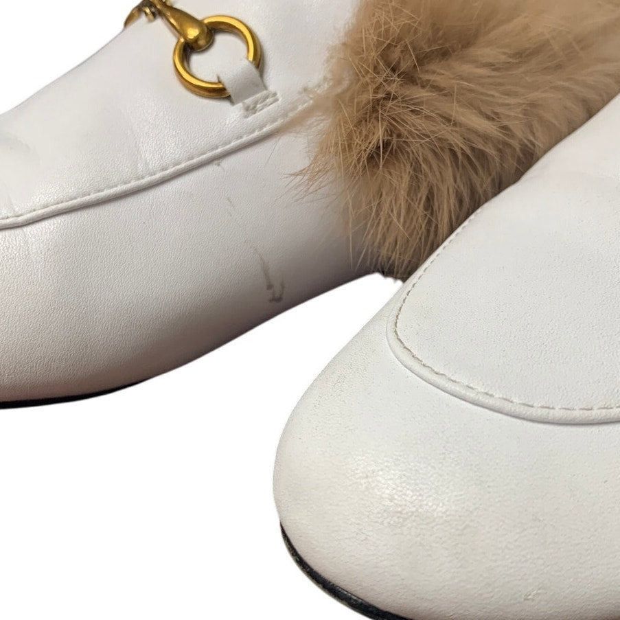 Other Arqa Women's Size 6 White Brown Fur Slide On Mule Slippers Size US 6 / IT 36 - 7 Thumbnail