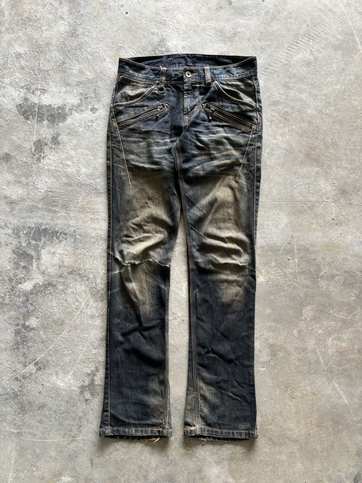Japanese Brand FLARE DISTRESSED NICOLE CLUB FOR MEN RUSTY WASHED JAPANESE Size US 30 / EU 46 - 1 Thumbnail