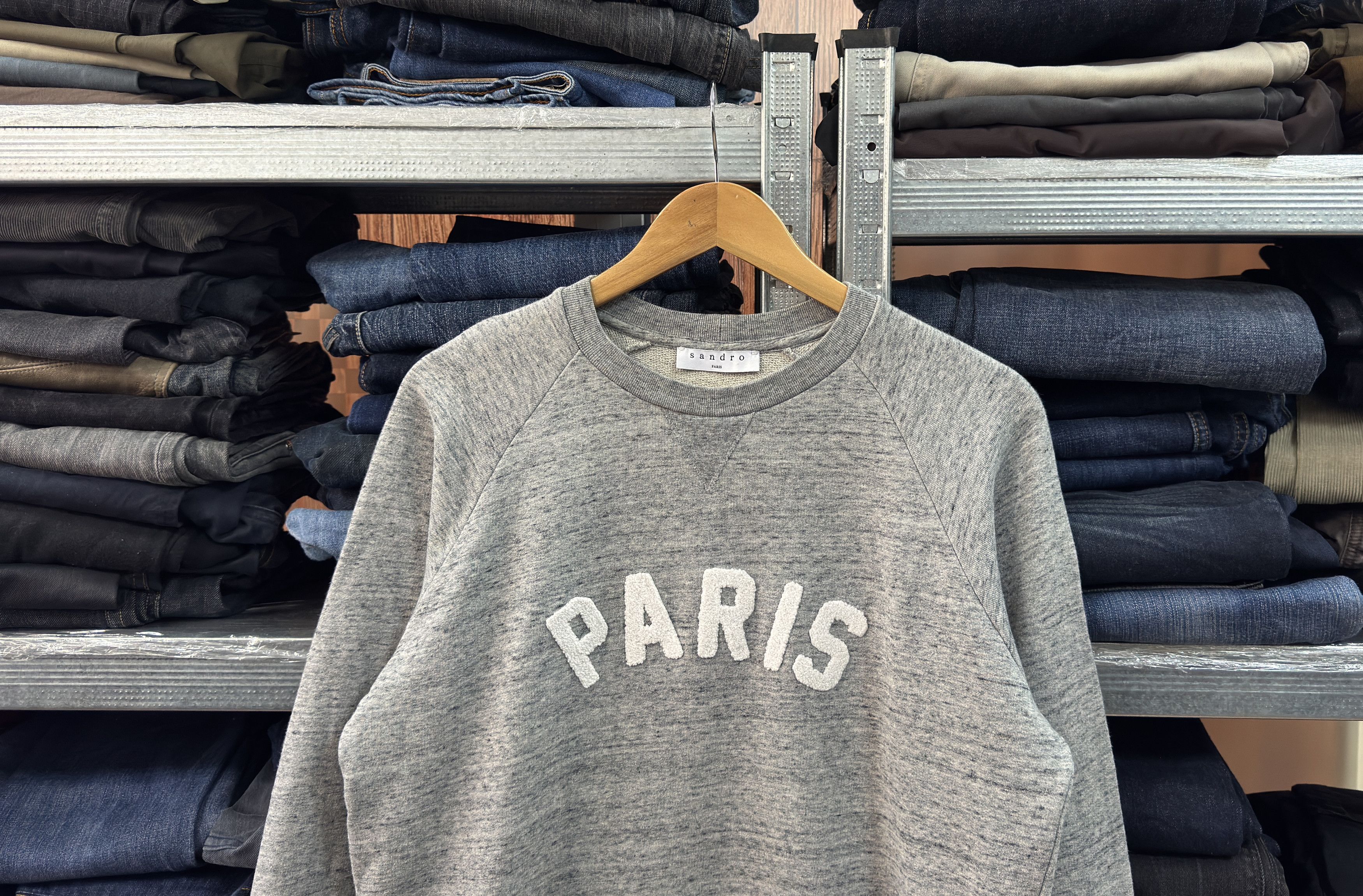 Sandro Sandro Paris Logo Gray Sweatshirt Size US M / EU 48-50 / 2 - 2 Thumbnail