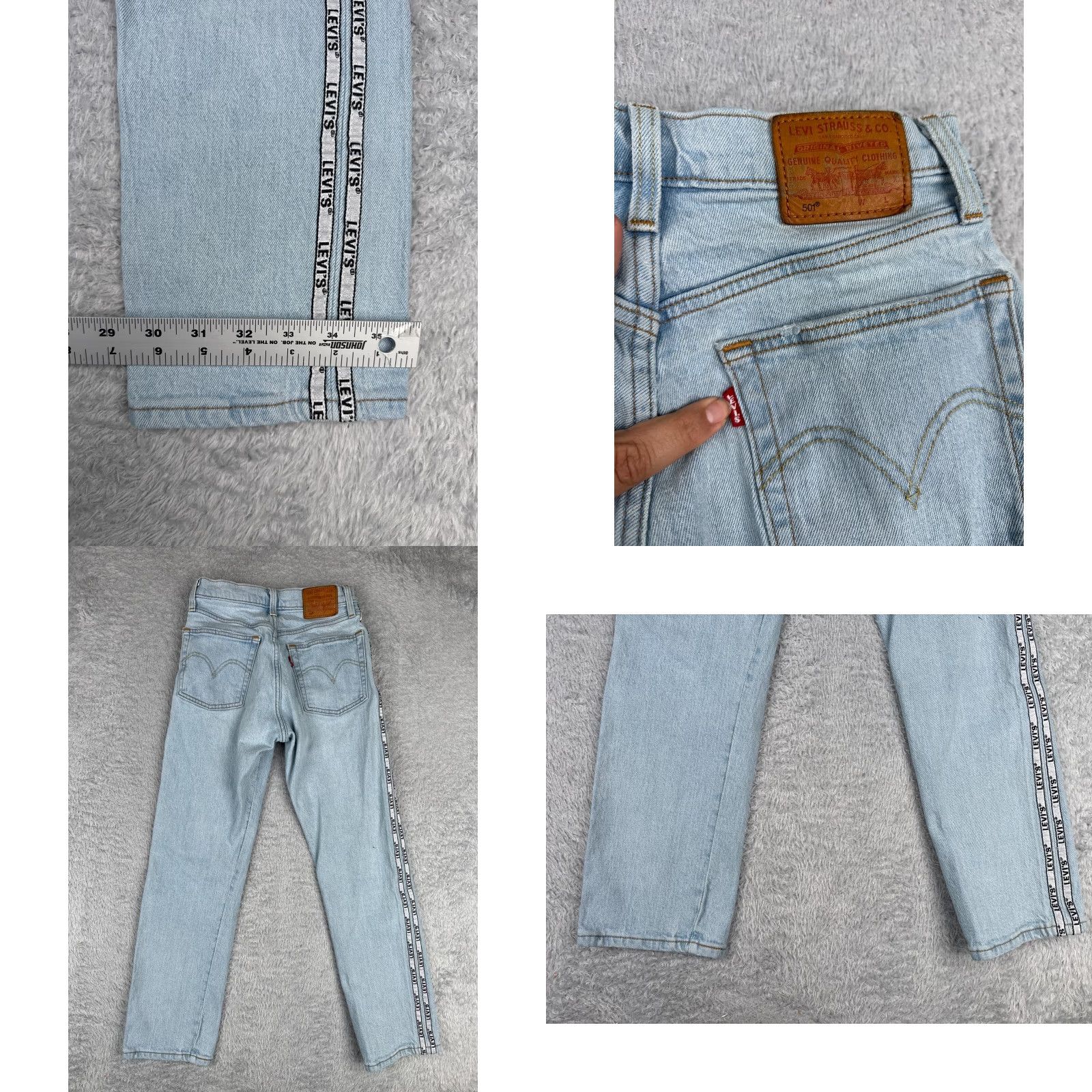 Levi's Levi's Jeans Womens 24 Blue Denim 501 Original Cropped Premium Big E 24x25 Size 42" / US 20 - 10 Thumbnail