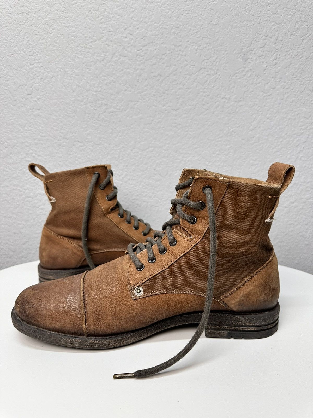 14th Addiction Combat Levi’s brown leather boots vintage Guidi Handmade GOA Size US 11 / EU 44 - 7 Thumbnail