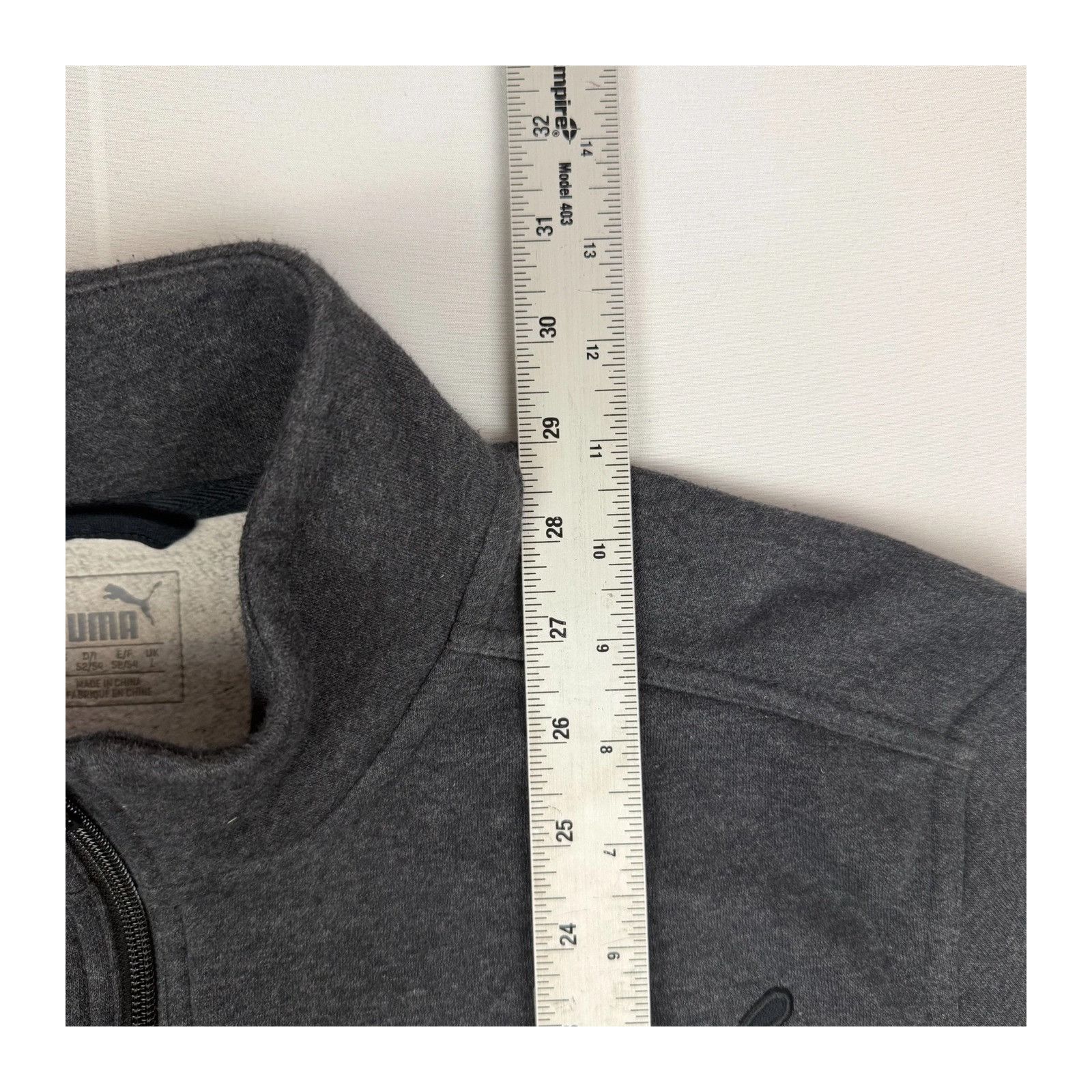 Puma Puma Men's Large Charcoal Grey Full Zip Fleece Jacket Mock N Size US L / EU 52-54 / 3 - 2 Thumbnail