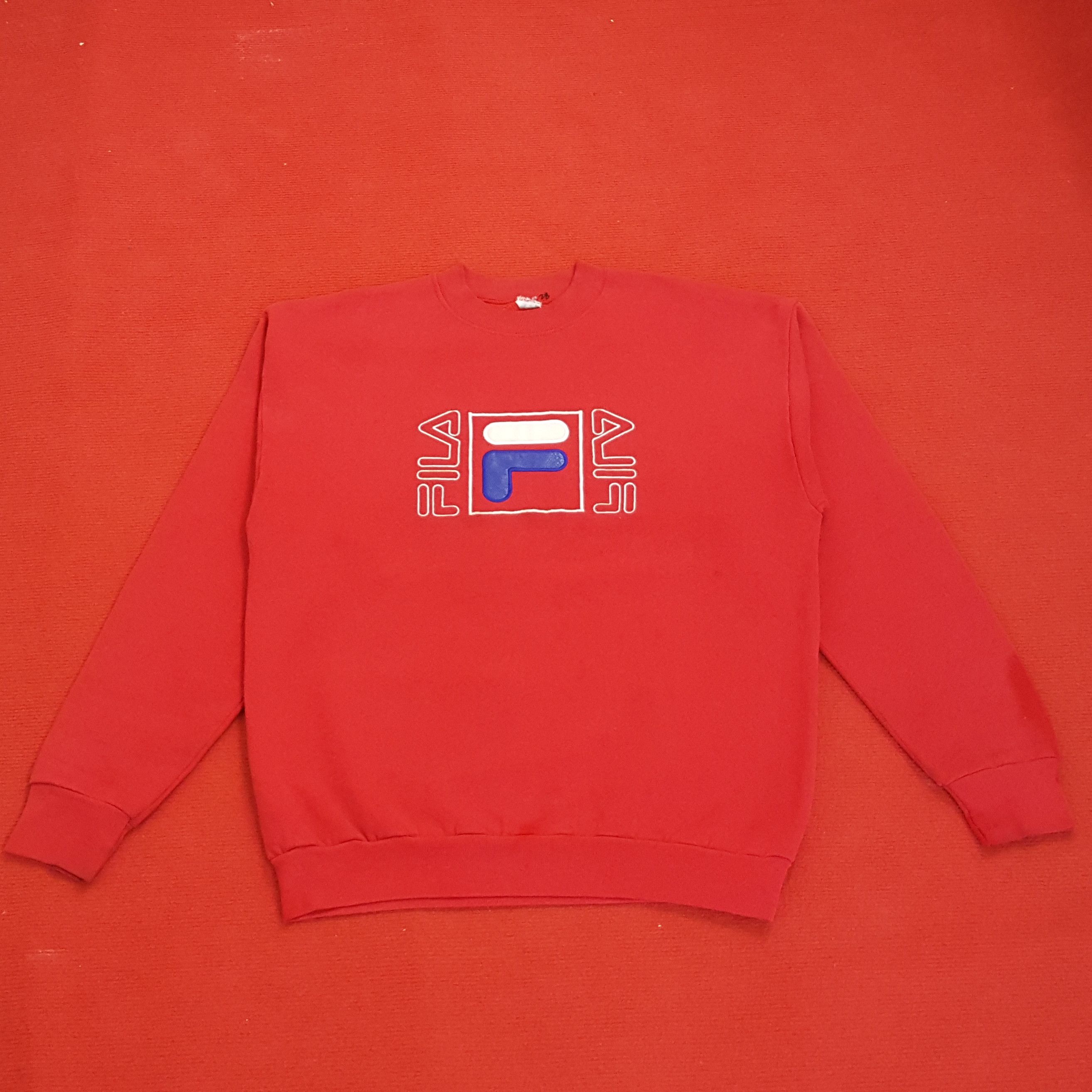 Fila × Vintage Fila Center Design Streetwear Style Vintage Sweatshirt Size US L / EU 52-54 / 3 - 1 Thumbnail