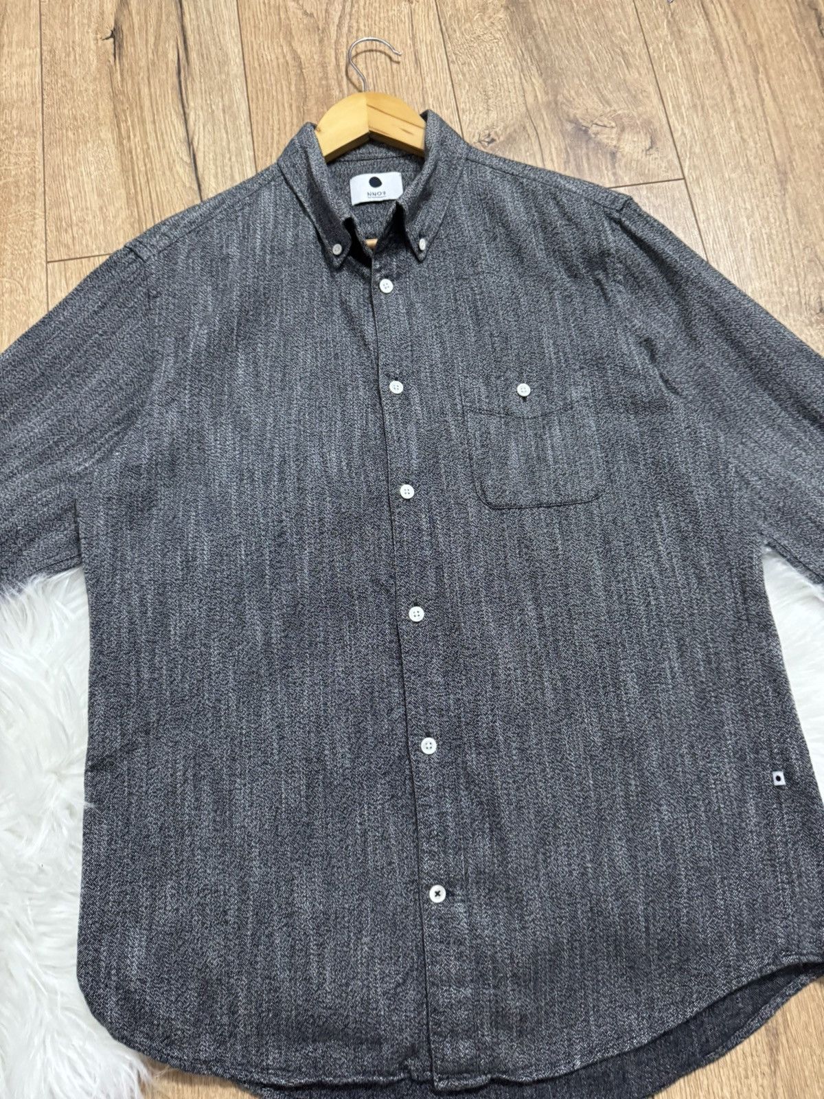 NN07 NN07 (No Nationality) Levon Herringbone Flannel Shirt Size US M / EU 48-50 / 2 - 15 Thumbnail