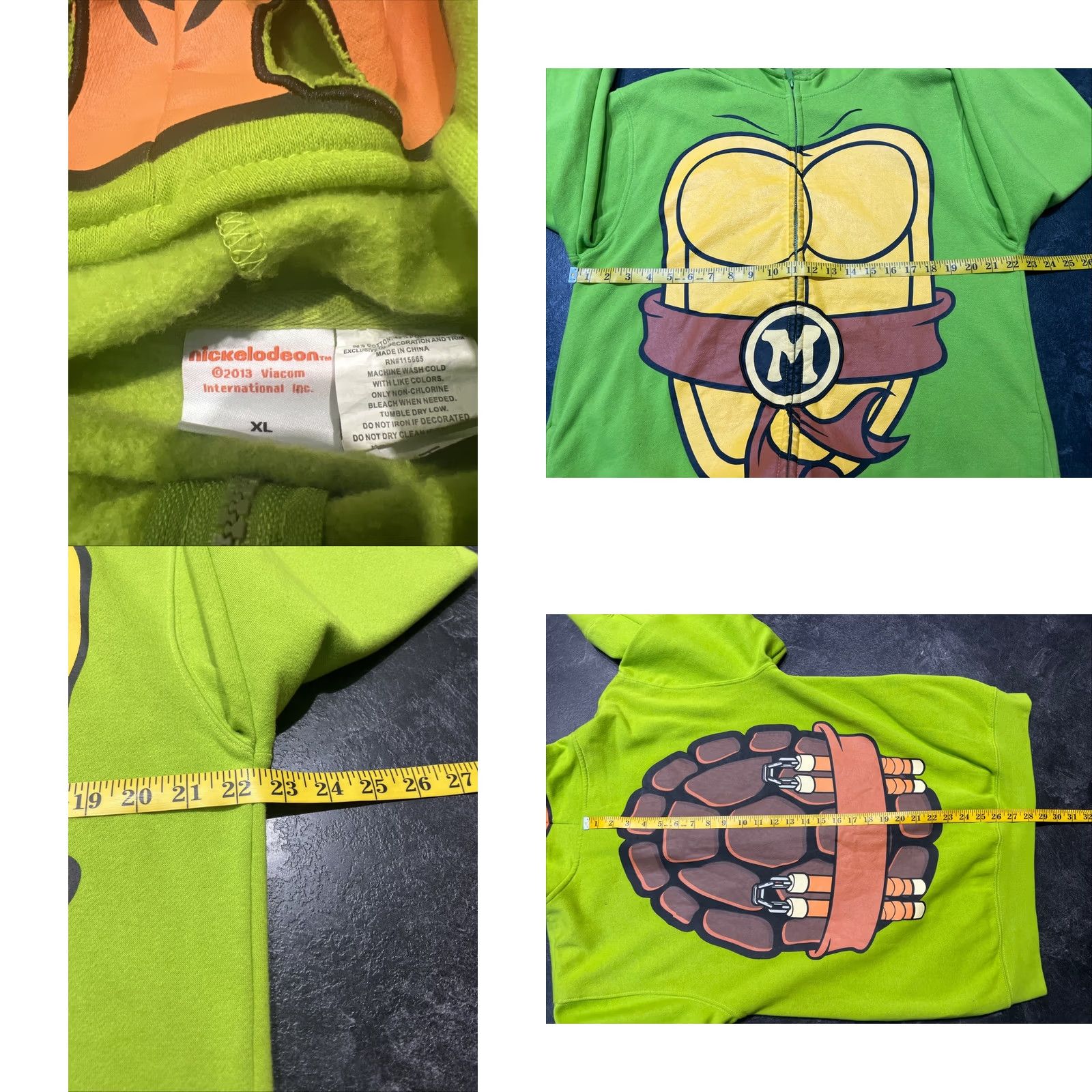 Nickelodeon Nickelodeon Ninja Turtles Full Zip Hoodie Unisex XL Green Orange Sweater Winter Unisex Size XL Size US XL / EU 56 / 4 - 8 Thumbnail