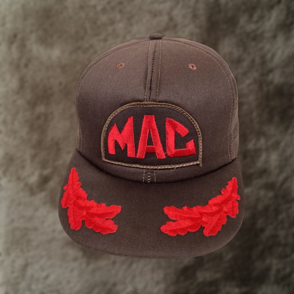 Vintage VINTAGE Snap-Back Hat Cap Brown 80s USA Made Insulated Patch Scramble One Size Men Brown Cap Adjustable Men 80s Vintage Size ONE SIZE - 1 Thumbnail