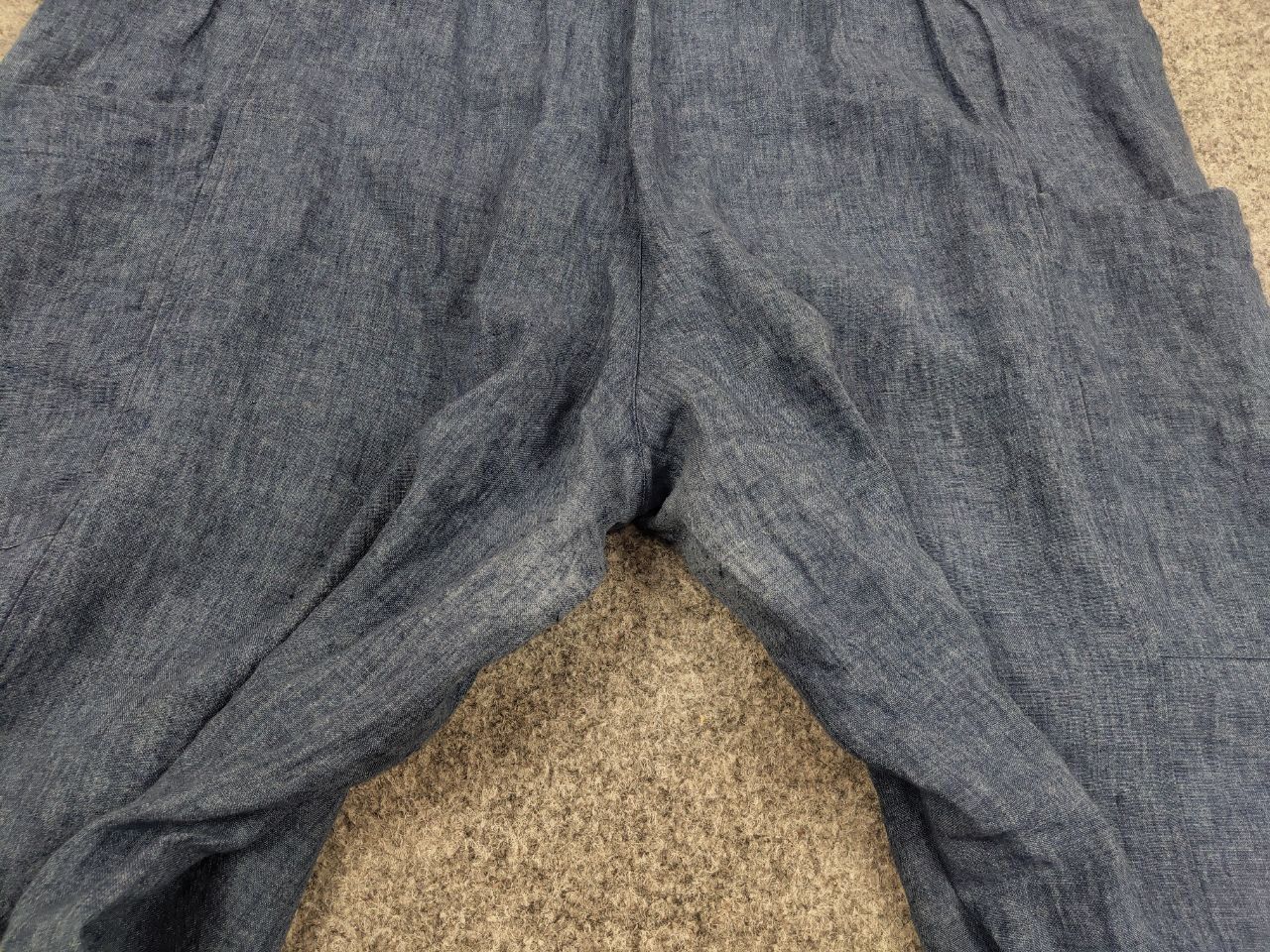 Other Manon Design Blue Light Linen Wide leg Trouser Pocket Pants Size 38" / US 16 / IT 52 - 6 Thumbnail