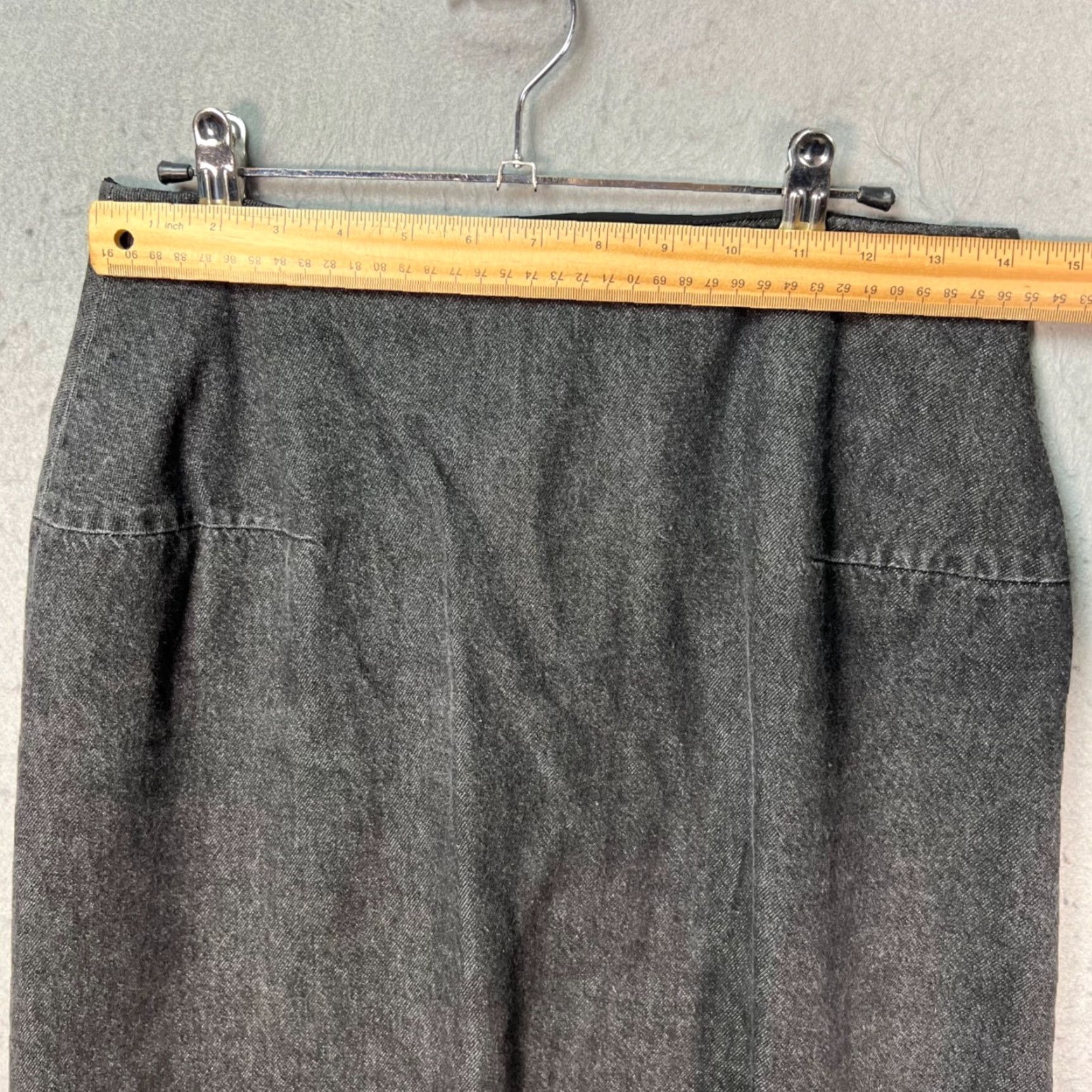 Yohji Yamamoto VINTAGE Yohji Yamamoto Womens Size 4 Dark Gray Denim Maxi Skirt Back Slit Size 27" / US 4 / IT 40 - 5 Thumbnail