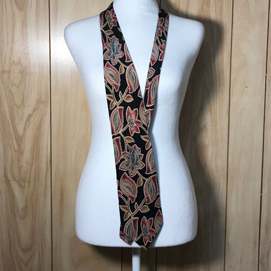 Robert Stock Robert Stock Floral Silk Handmade Necktie Size ONE SIZE - 2 Thumbnail
