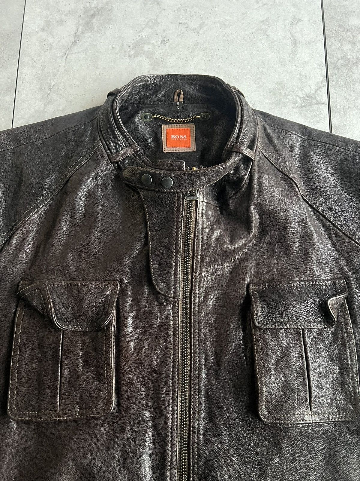 Hugo Boss Hugo Boss Orange Label “Dragon” Leather Jacket Size US XL / EU 56 / 4 - 2 Thumbnail