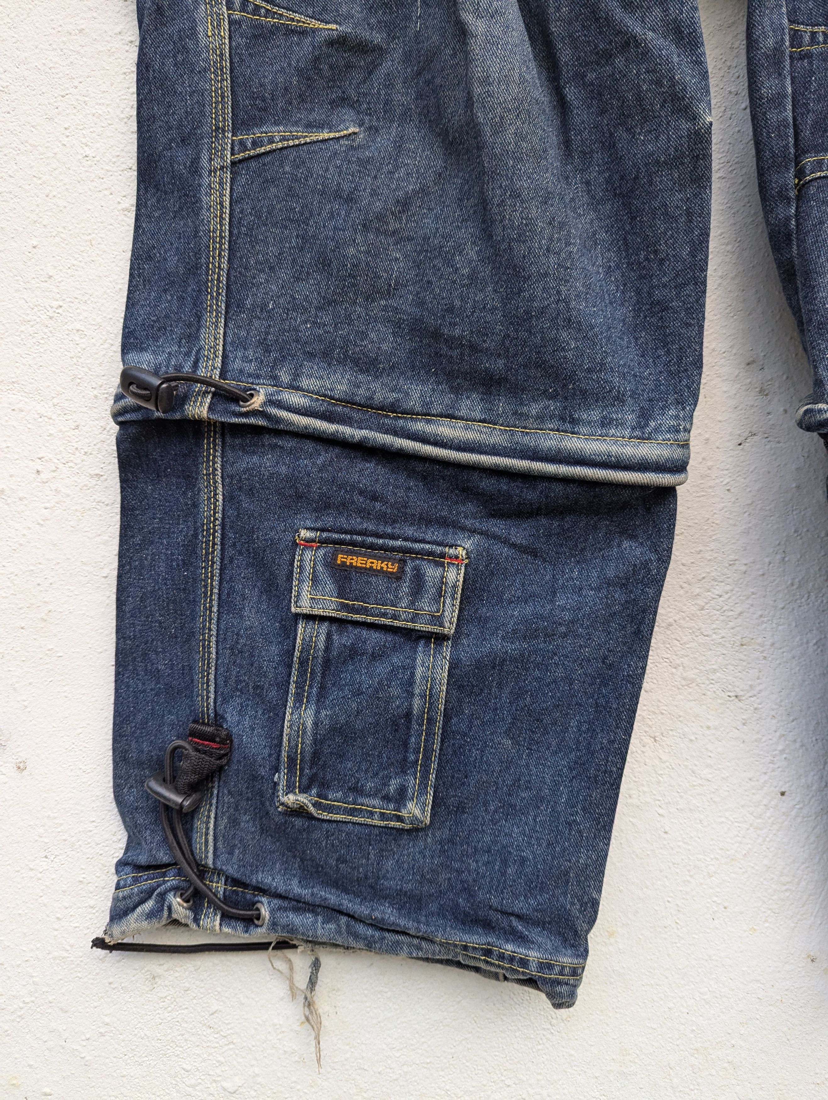 Japanese Brand FREAKY SOUL MANAGER DENIM LOOSE CARGO PANTS Size US 30 / EU 46 - 3 Thumbnail