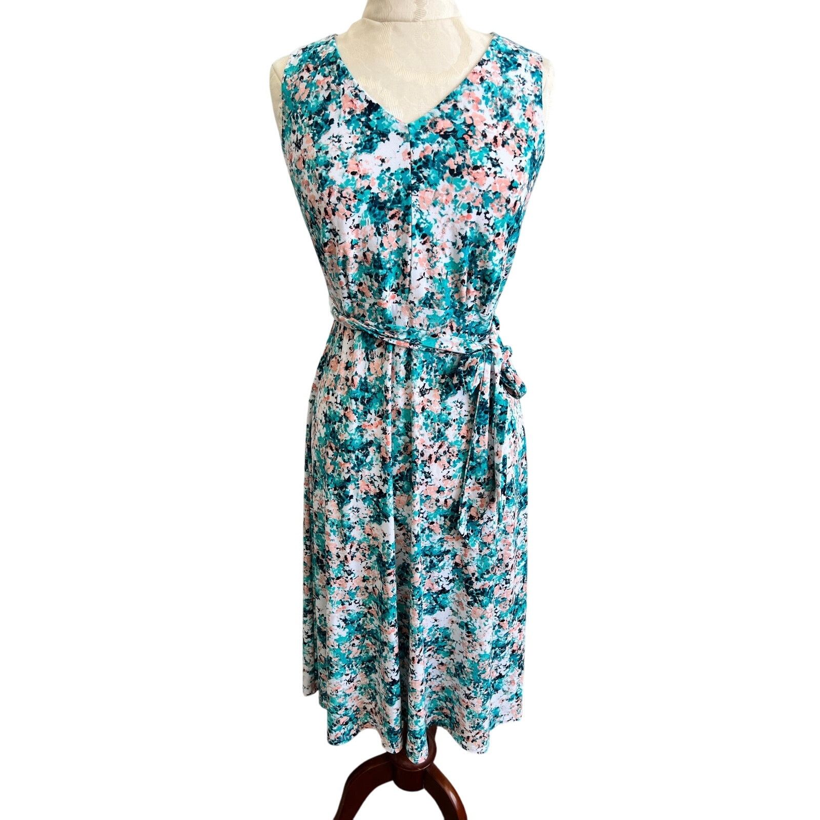 Apt. 9 Apt 9 V-Neck Sleeveless Floral Print Midi Dress Small Size S / US 4 / IT 40 - 1 Thumbnail