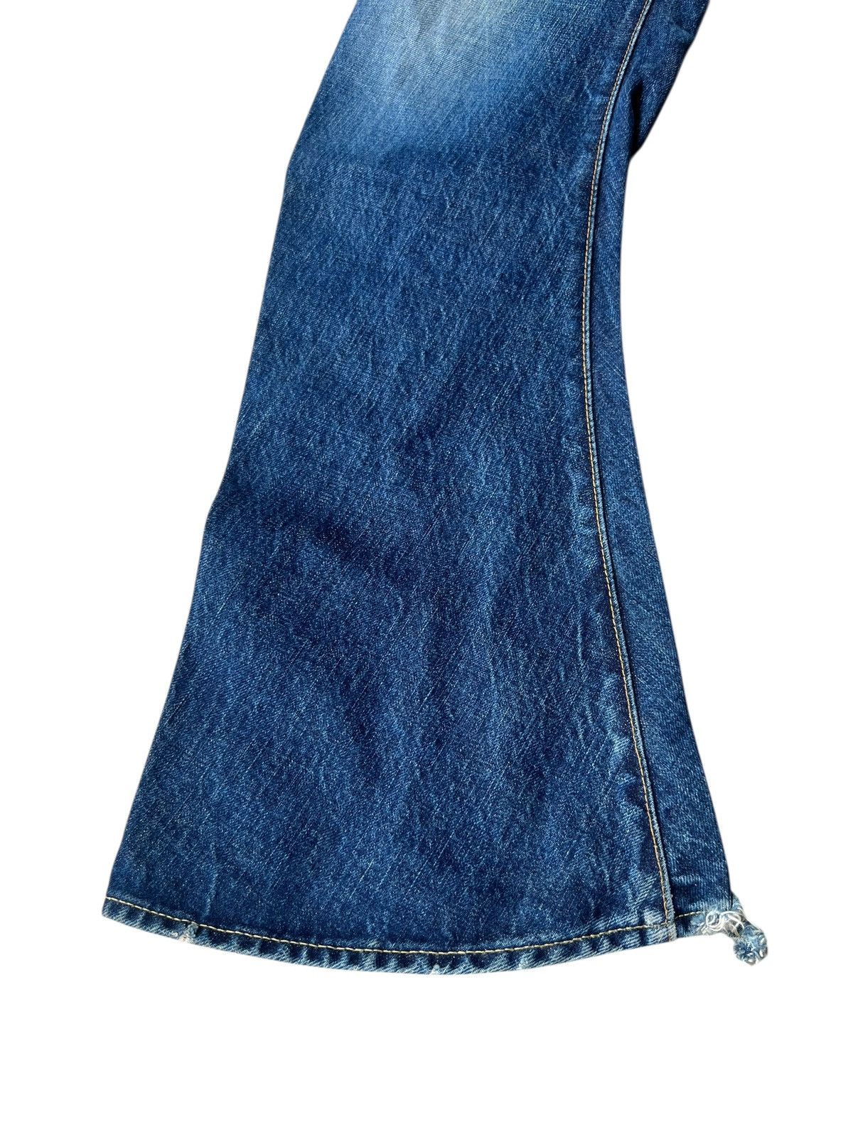 wjk WJK Curve Leg Distressed Aging Mud Denim Bootcut Jeans Size US 31 - 10 Thumbnail
