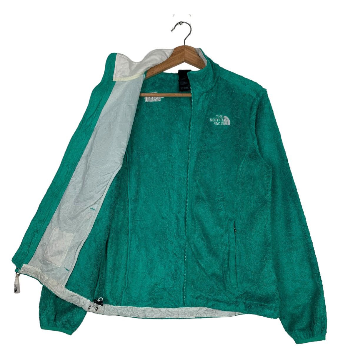 The North Face THE NORTH FACE Embroidery Logo Green Fleece Jacket #0239-C11 Size S / US 4 / IT 40 - 10 Thumbnail