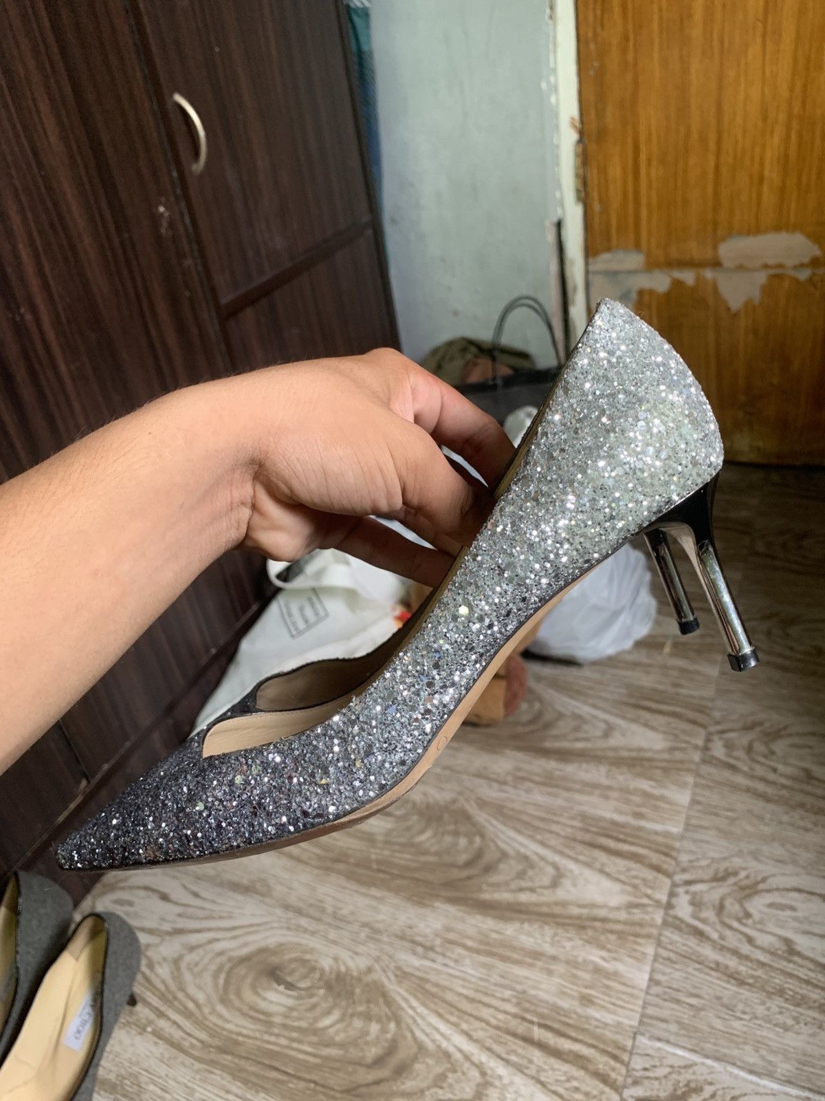Jimmy Choo Jimmy Choo Romy Heels in Blue Silver tones Size US 9 / IT 39 - 4 Thumbnail