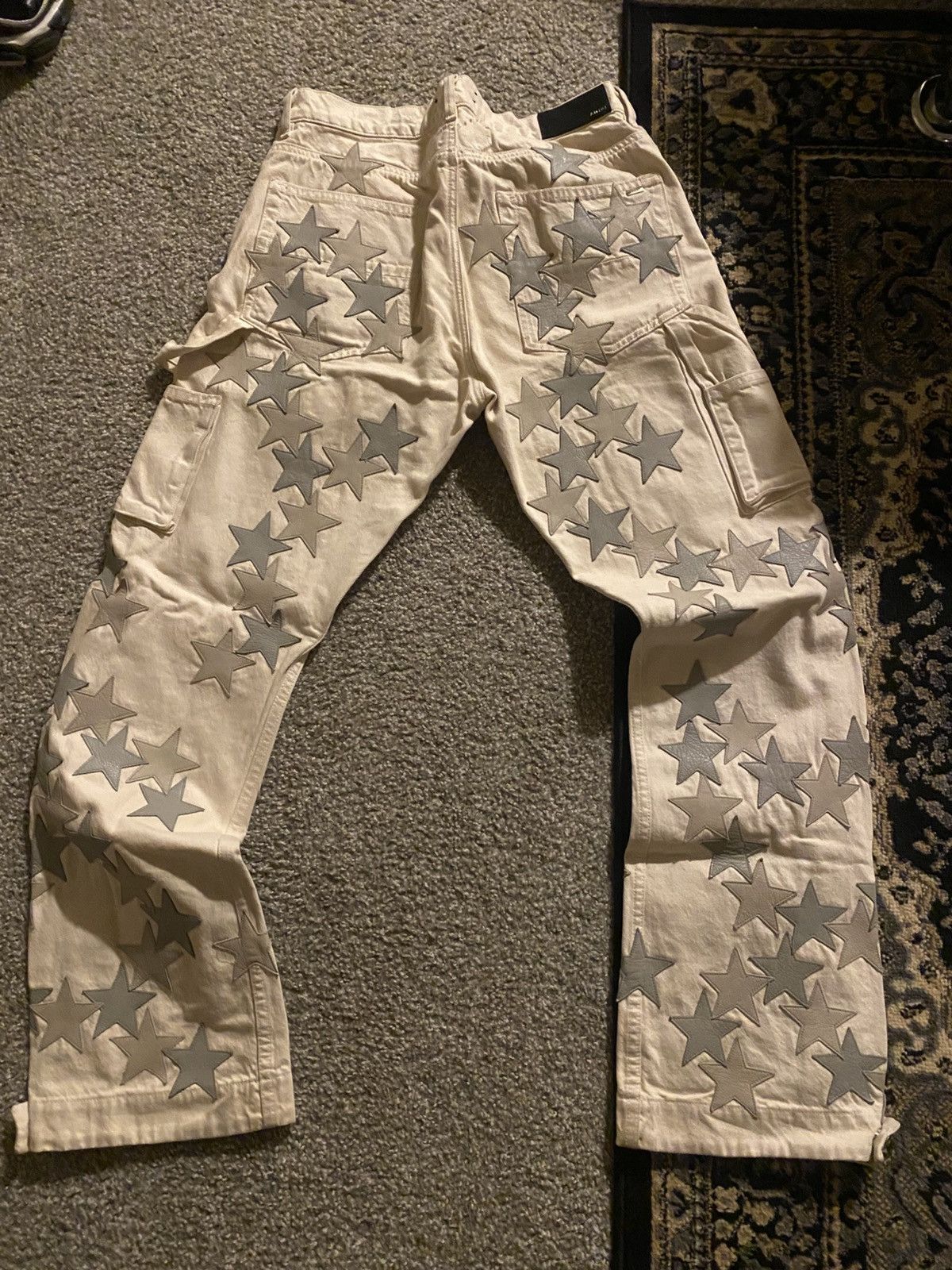 Amiri Chemist Leather Star Patch Double Knee Carpenter Pants Size US 32 / EU 48 - 1 Thumbnail