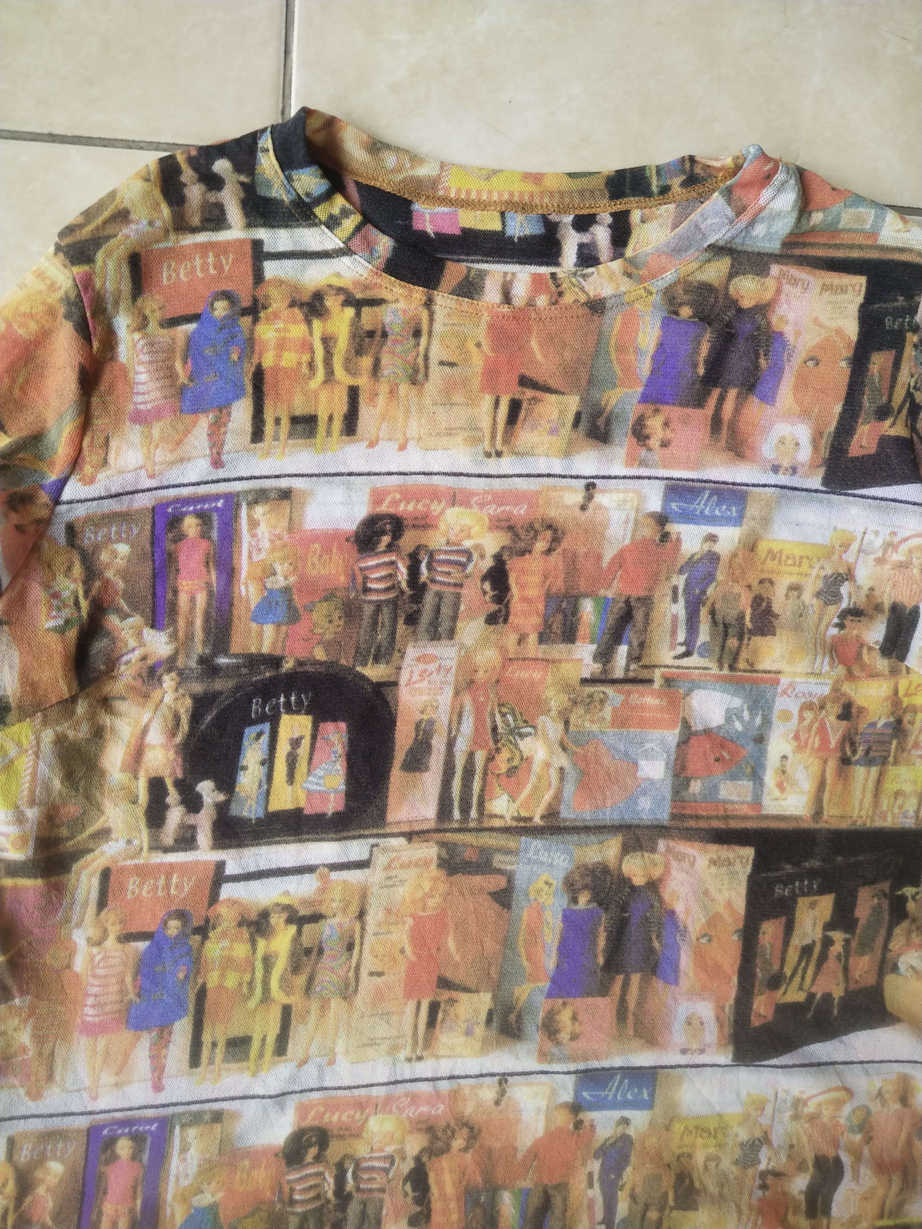 Hysteric Glamour 2000s Jil Anon Japan Pop-Art Doll Box Sheer Mesh Top Size L / US 10 / IT 46 - 2 Thumbnail