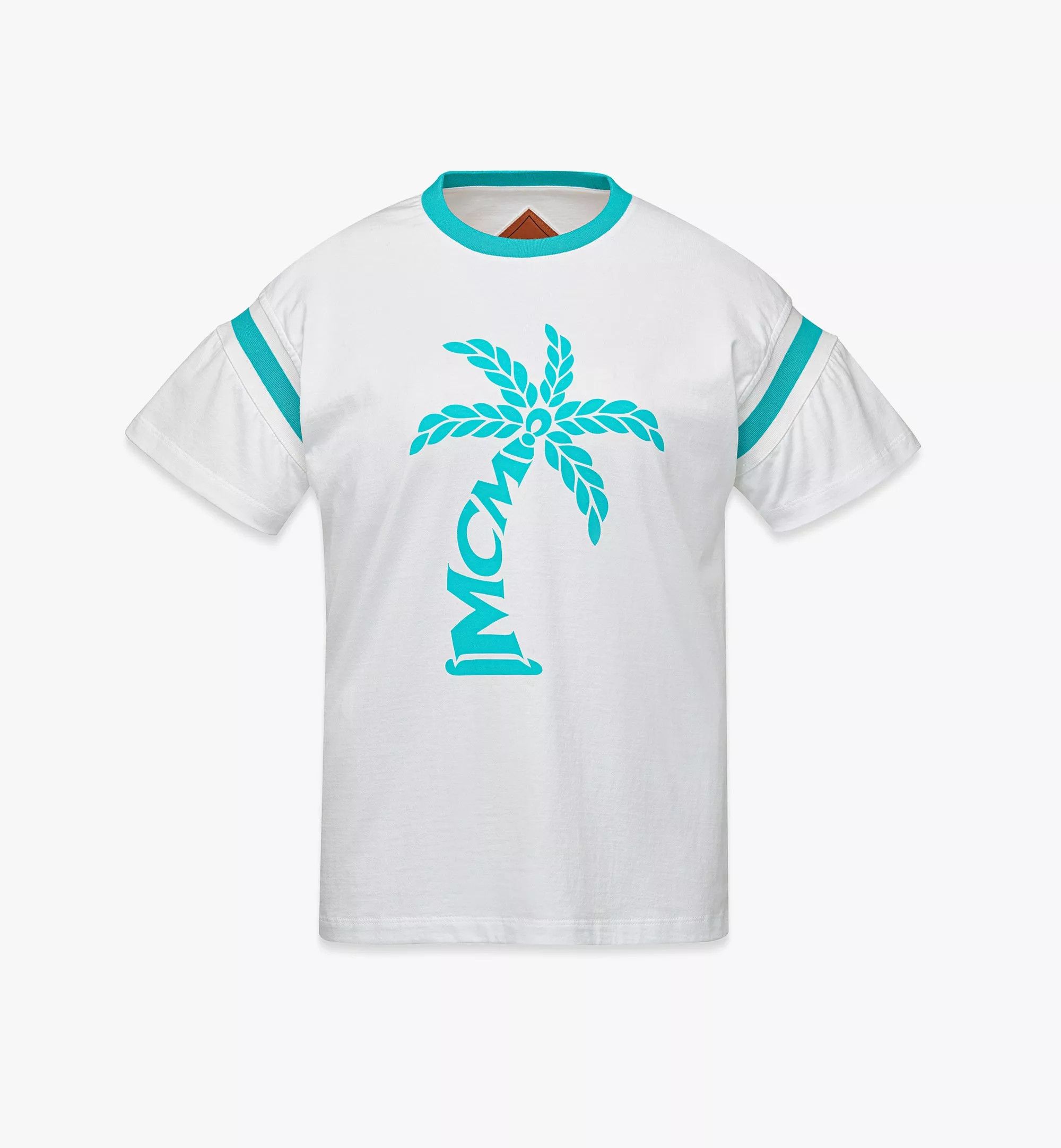 MCM o1mt1gz0925 Palm Logo T-Shirt in White Size L / US 10 / IT 46 - 1 Thumbnail