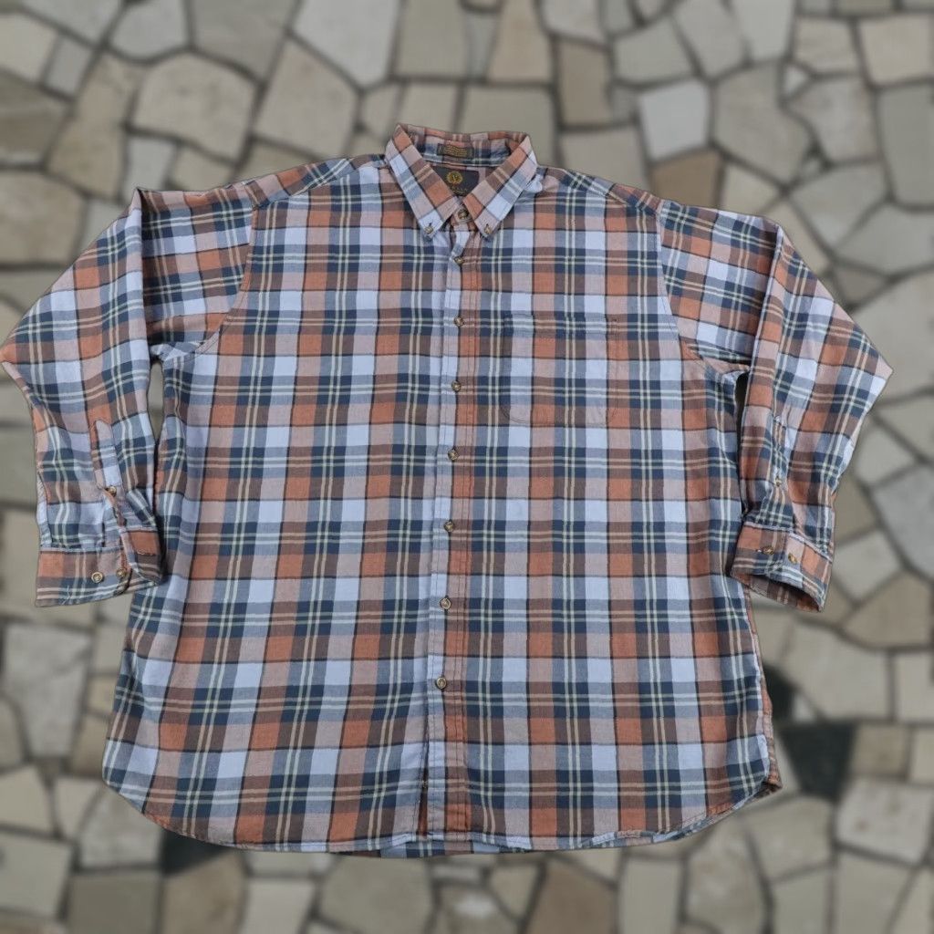 VINTAGE Viyella Men's Flannel Shirt 2XL Long Sleeve Plaid Wool Blend Casual Business Women's