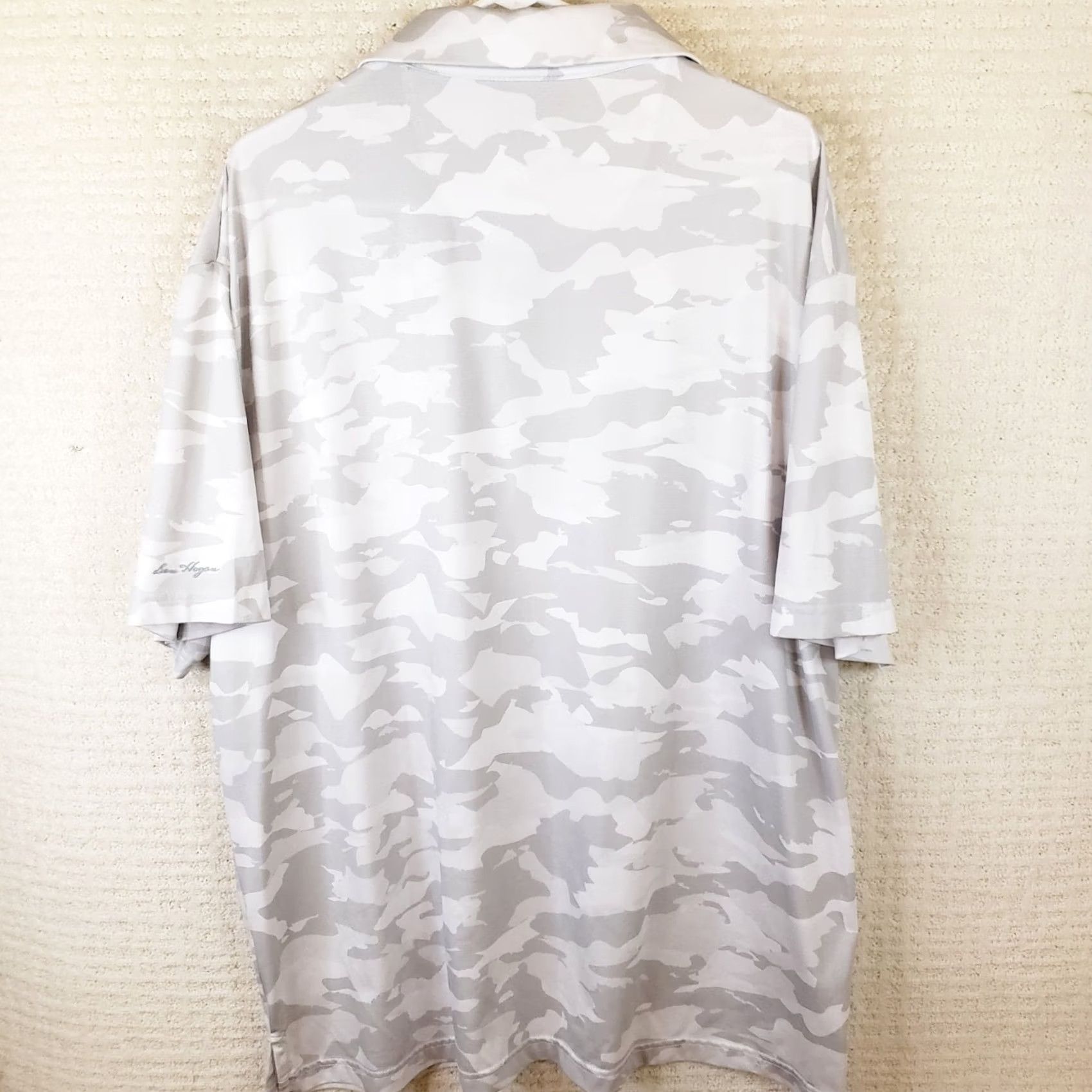 Hogan VINTAGE Ben Hogan White Gray Camo Performance Golf Polo Shirt Mens 2XL Stretch Size US XXL / EU 58 / 5 - 6 Thumbnail