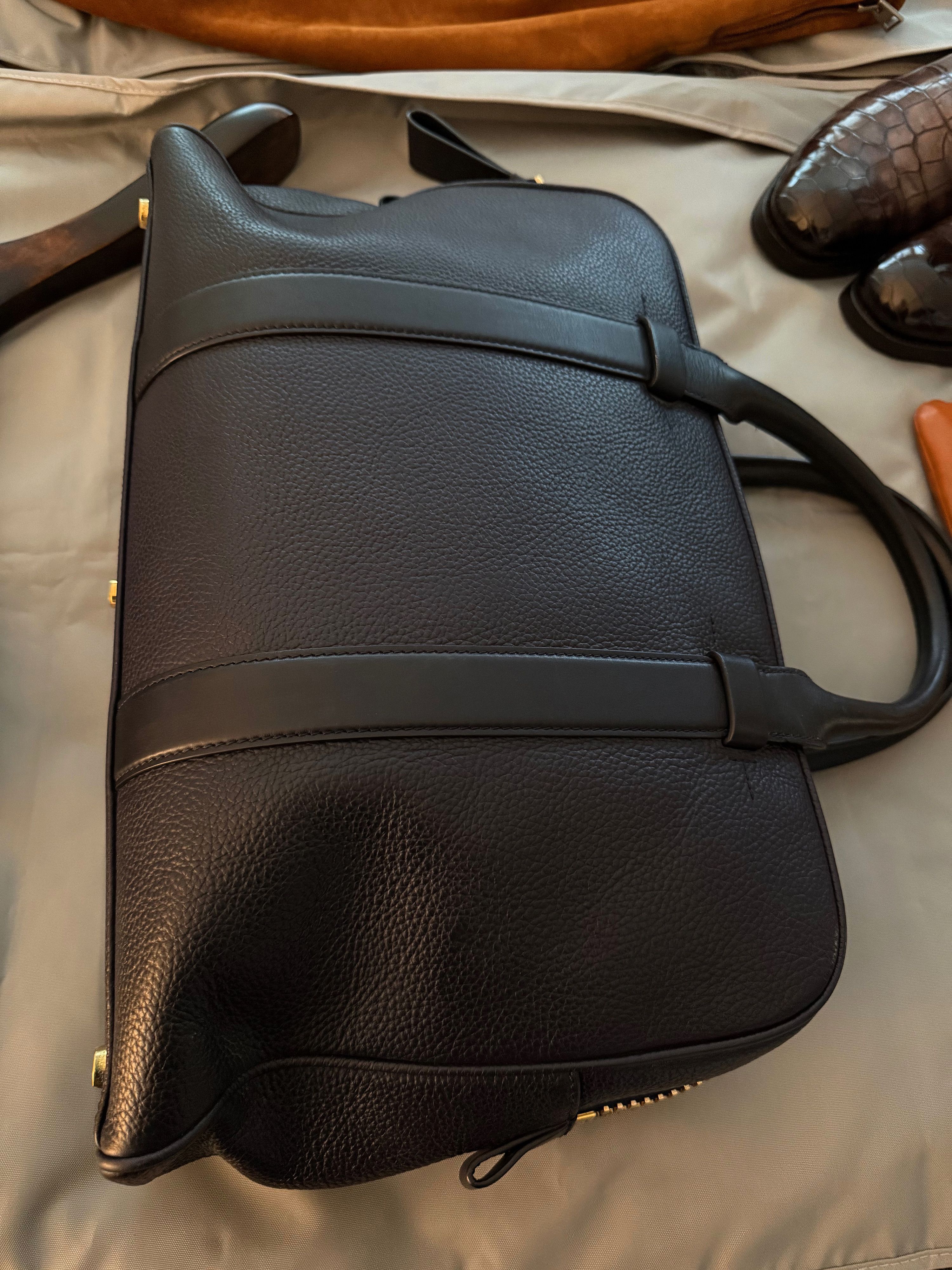 Coveted $4,350 w/tax Signature Buckley Leather Briefcase