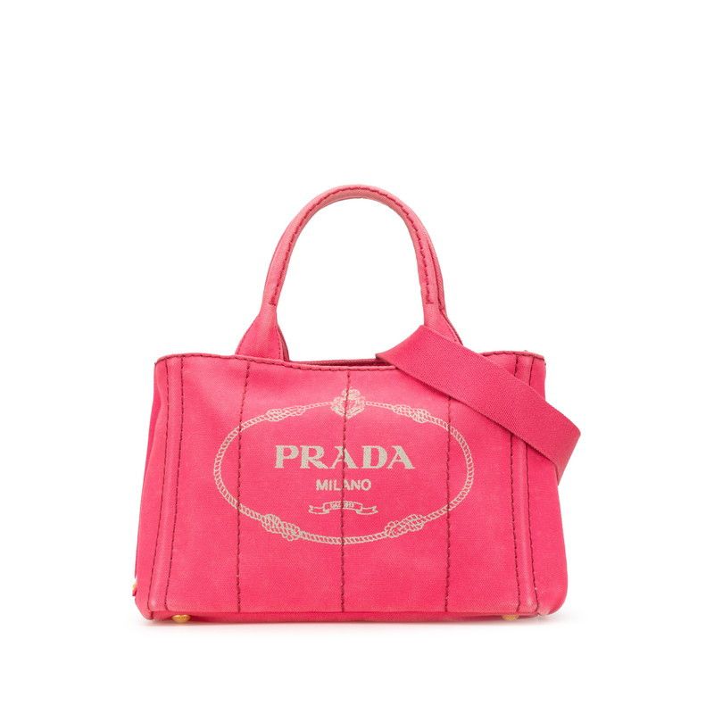 Prada Prada Canapa Canvas 2Way Bag Canvas Shoulder Bag in Pink, Women's