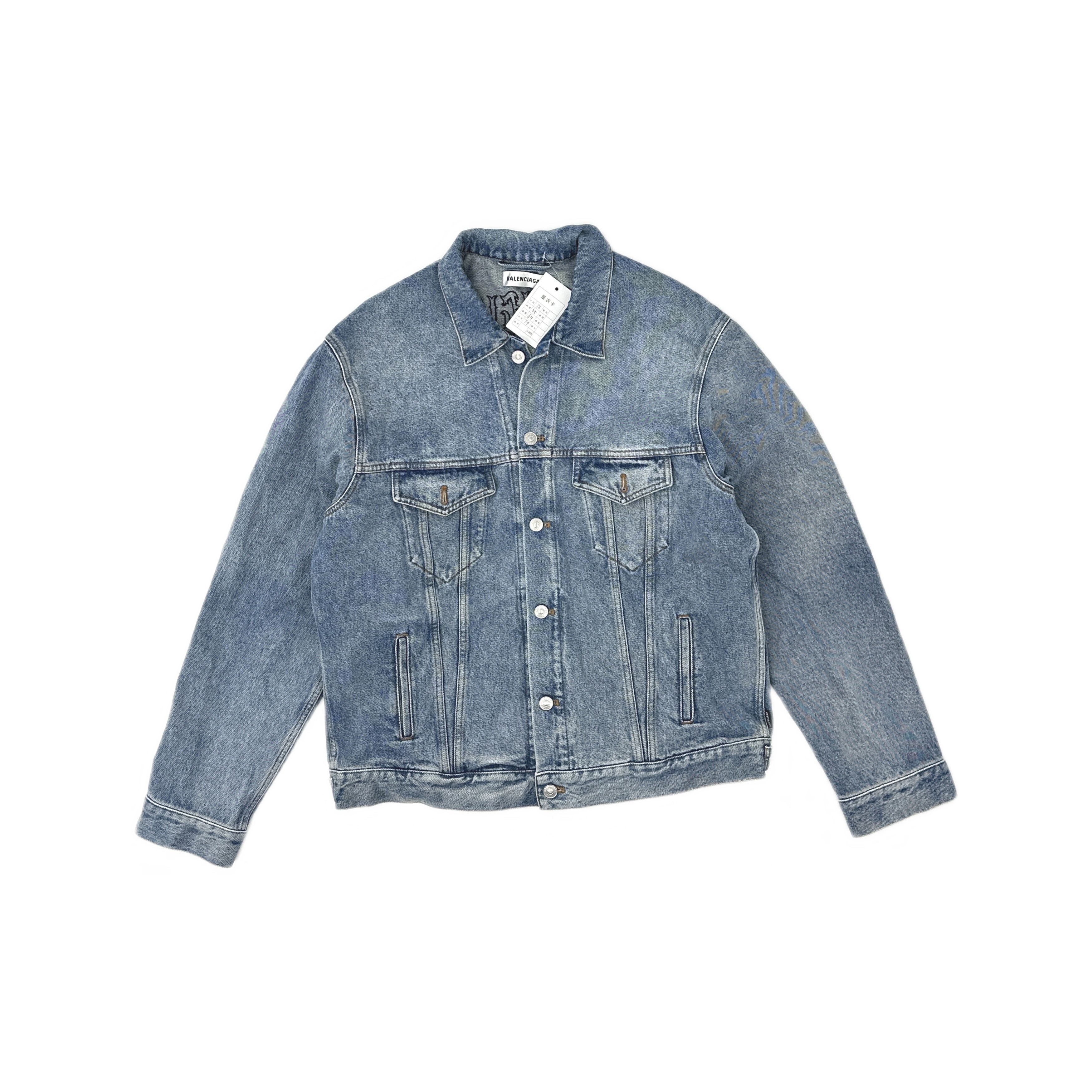 Balenciaga Balenciaga Back Embroidery Denim Jacket Size 36 Size XS / US 0-2 / IT 36-38 - 1 Thumbnail
