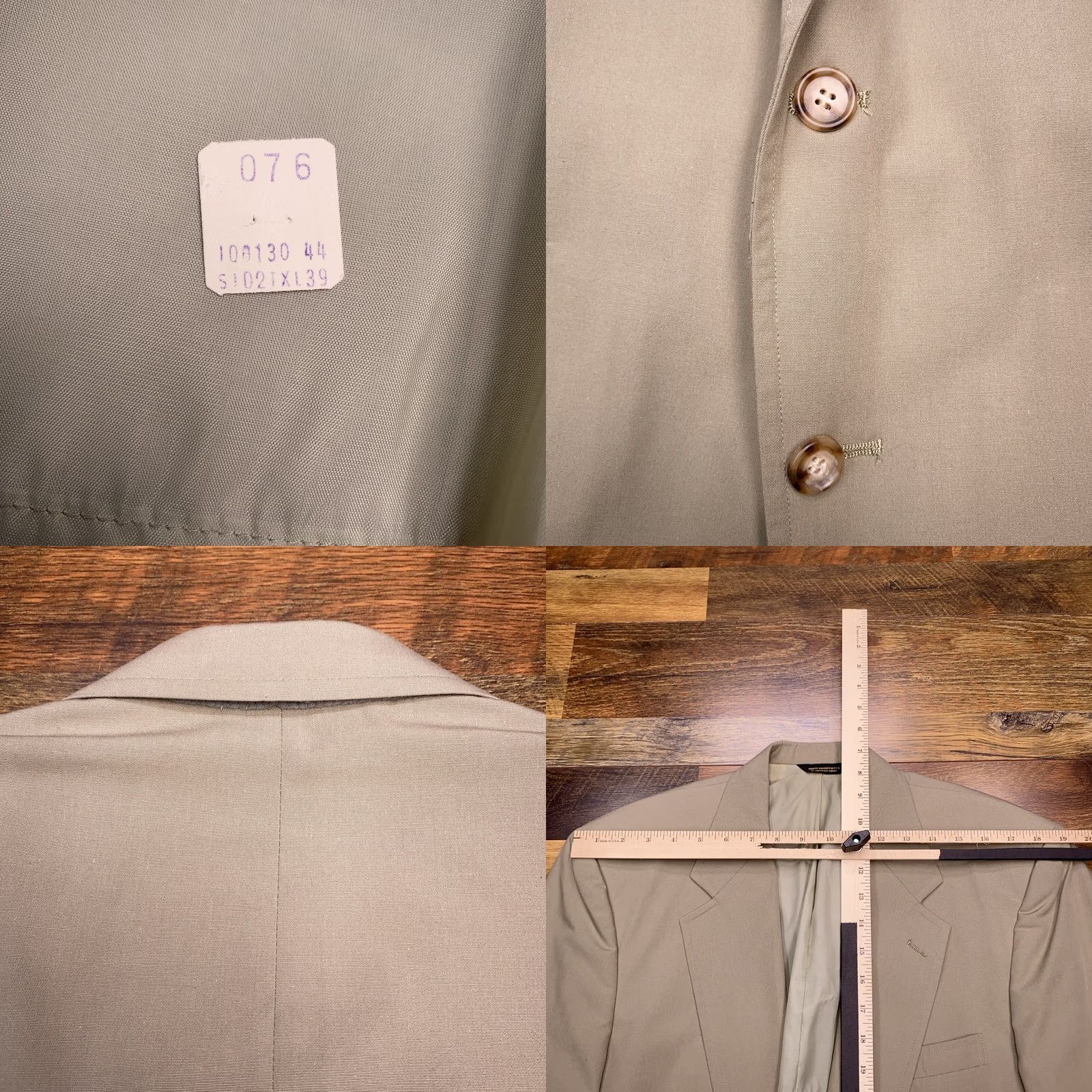 Vintage VINTAGE Haspel Sport CoatMens 44 Tan Beige Single-Breasted 2-Button Notch Lapel Regular Sleeve Four-Button Solid Button Front Jacket Coat Regular Mens Size US S / EU 44-46 / 1 - 8 Thumbnail