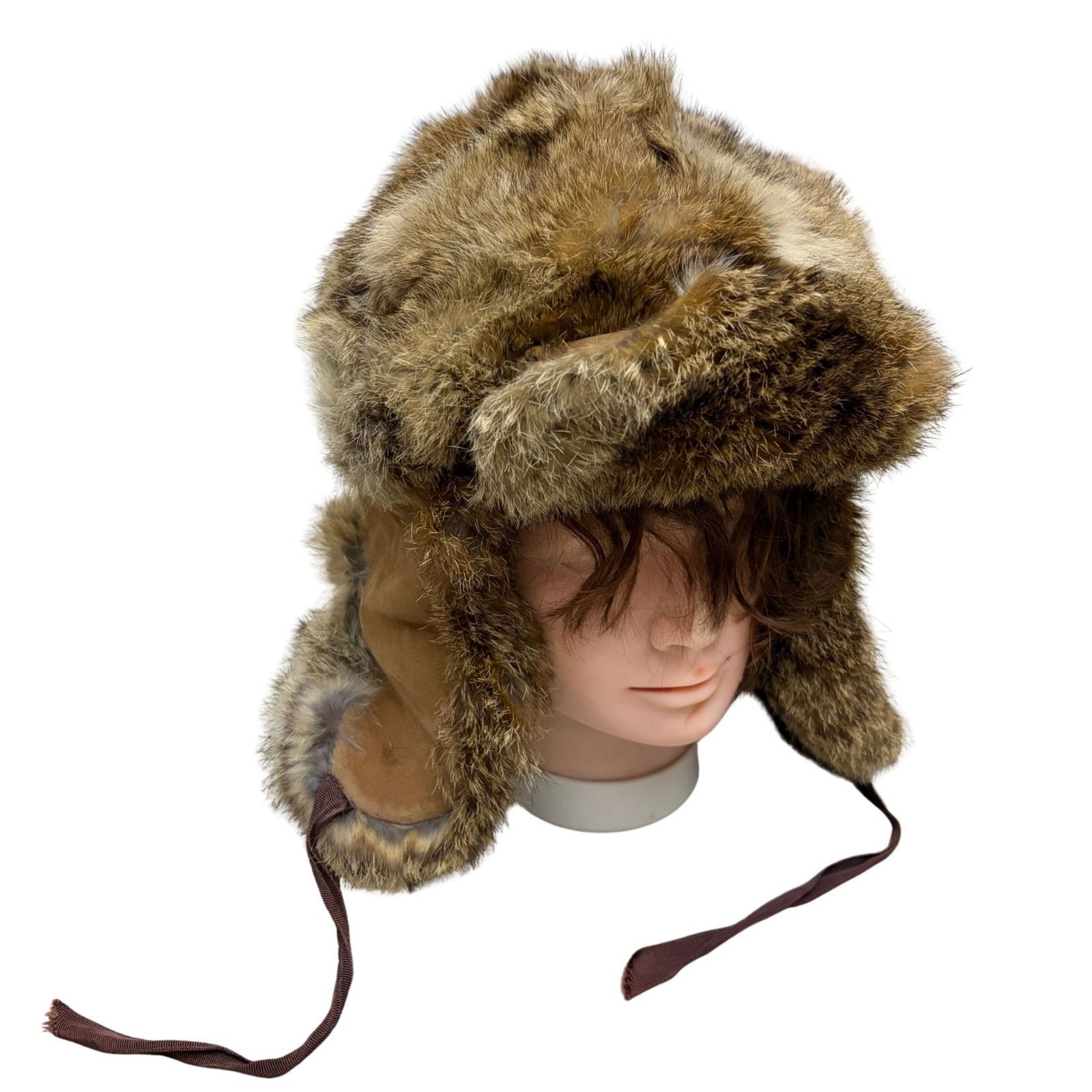 L.L. Bean Vintage RABBIT FUR LL BEAN Winter Trapper Hat Ushanka Small Size ONE SIZE - 1 Thumbnail
