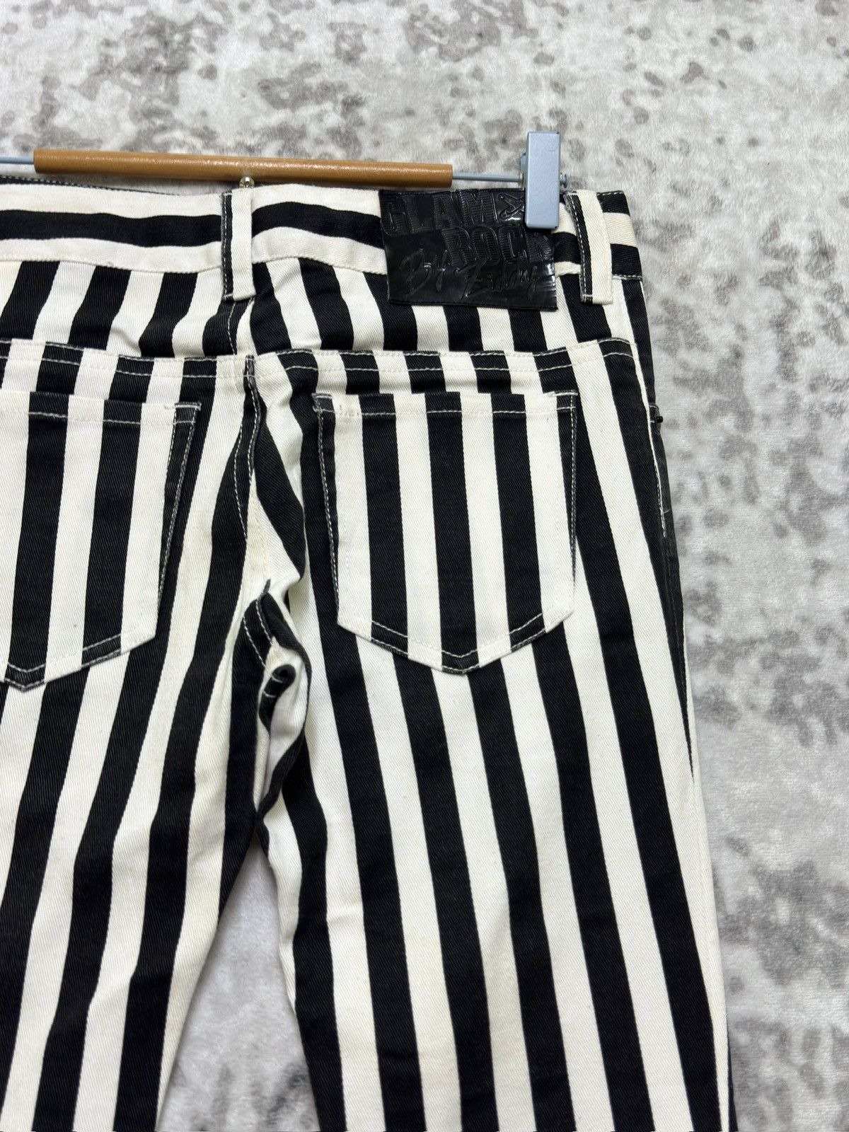 Japanese Brand GLAM ROCK BY ZIDDY Striped Low Rise Super Skinny Pants Size 28" / US 6 / IT 42 - 10 Thumbnail