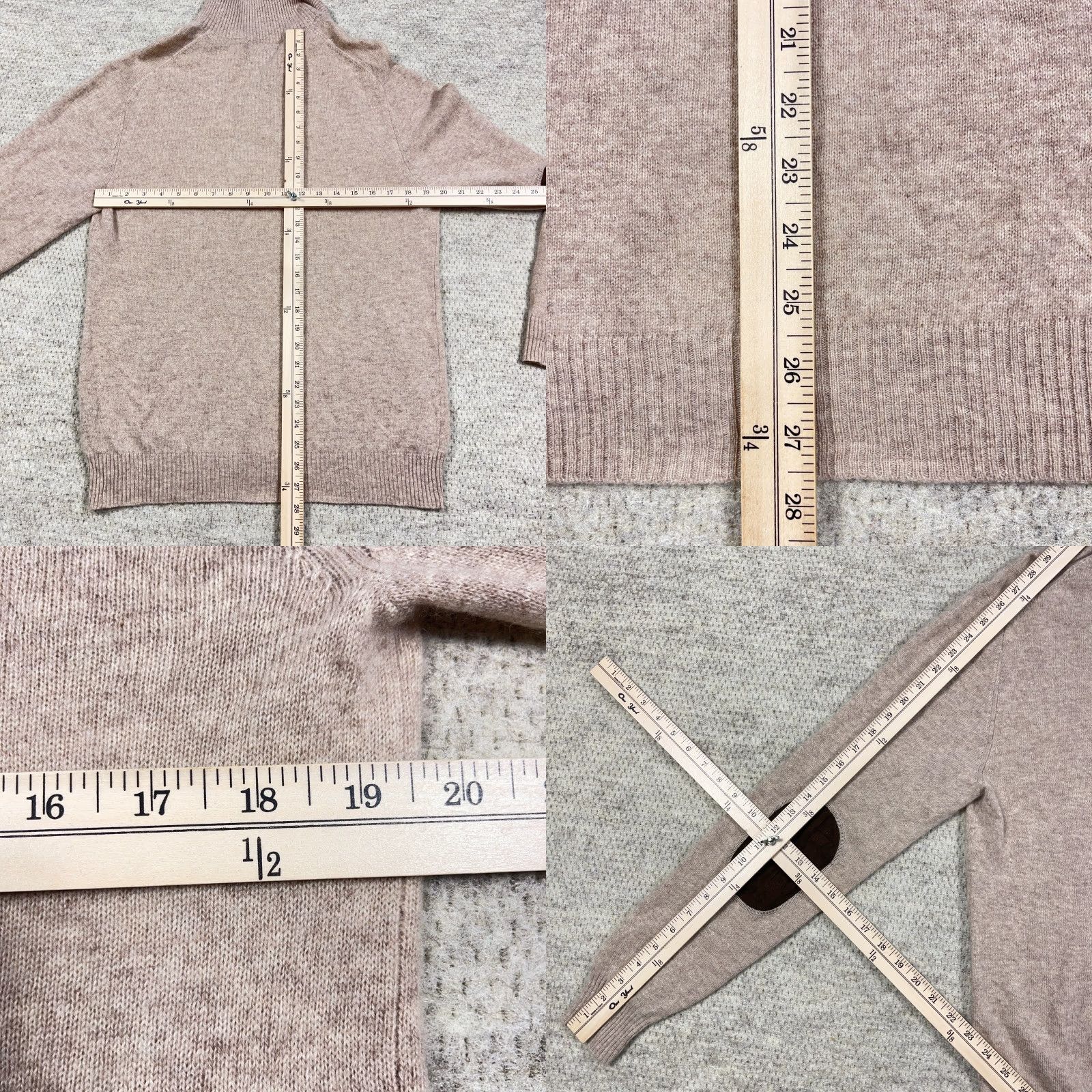Vintage Alan Flusser Cashmere Sweater Men M Tan Brown Pullover Mock Neck Durable Knit Logo Zipper Casual Size US M / EU 48-50 / 2 - 8 Thumbnail