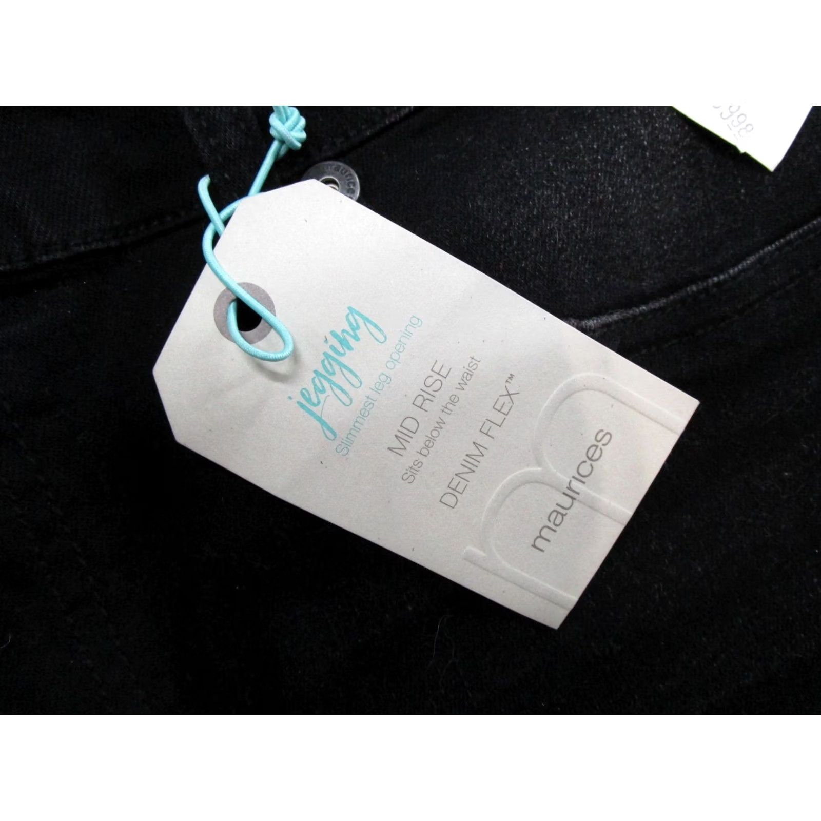 Vintage Maurices Jeggings Mid Rise Black Denim Flex Stretch Jeans Size 18 Short New Womens Jeans 5-Pocket Stretch Jegging Maurices Black Denim Size 40" / US 18 - 2 Thumbnail