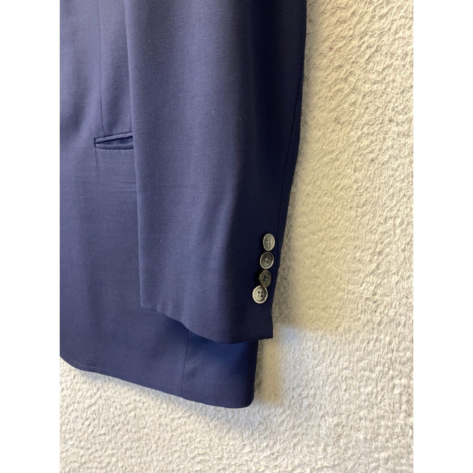 Vintage VINTAGE Seville Row Men's Wool Blazer Jacket Sport Coat SZ 44R Casual Blue 90s Mens Size 44R - 2 Thumbnail