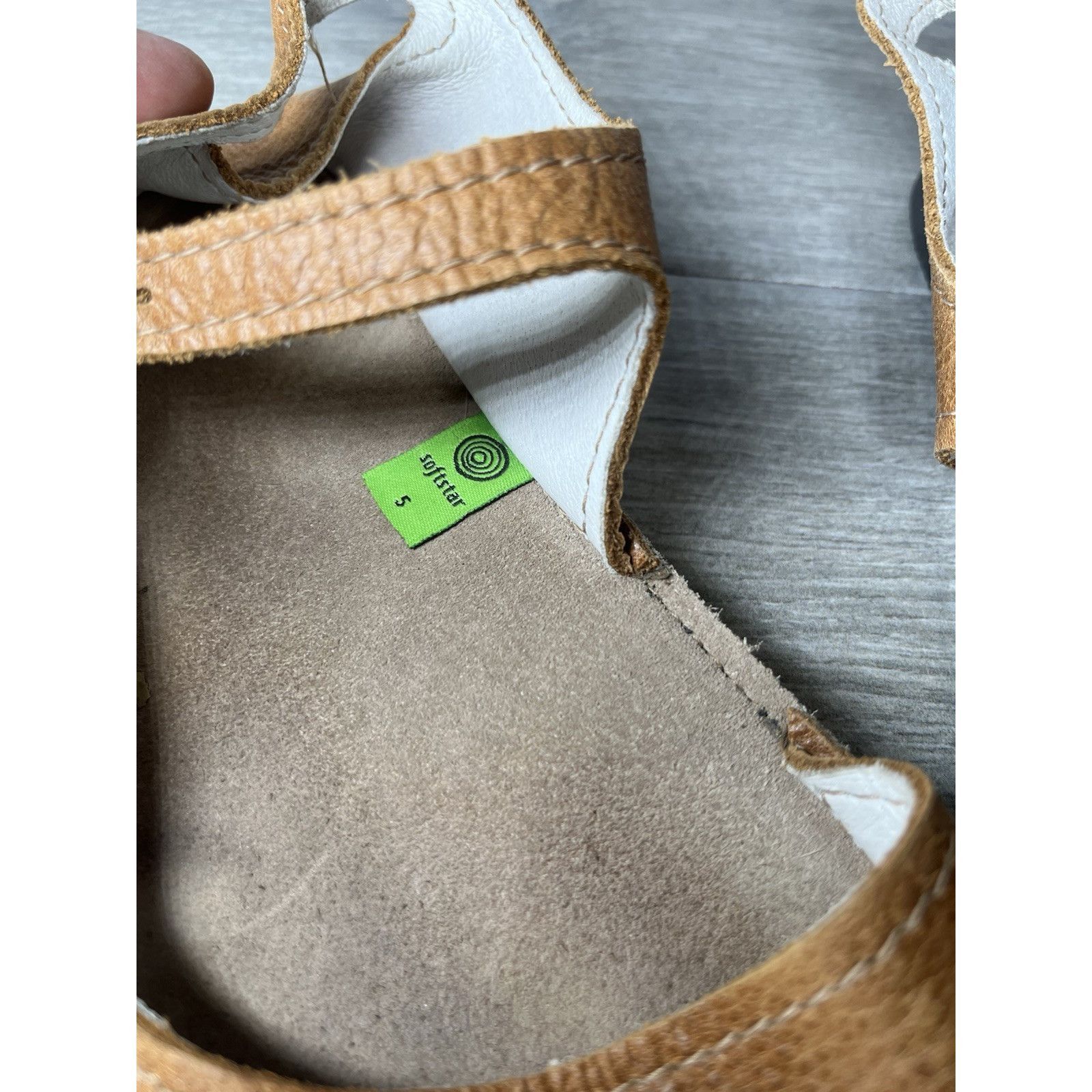 Soulstar Softstar Barefoot Minimalist Brown Leather Ankle Strap Vibra Size US 5 / IT 35 - 8 Thumbnail