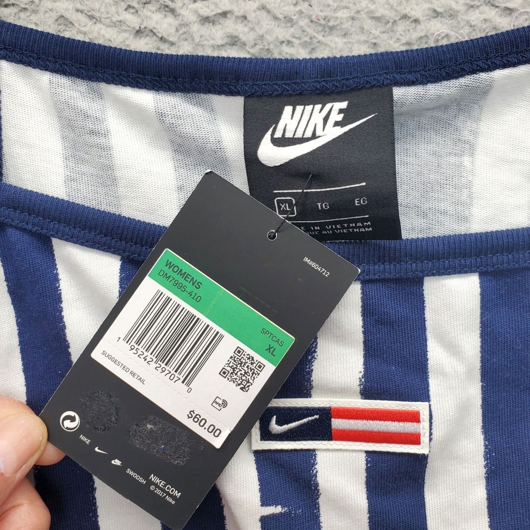 Nike Nike Cami Dress Womens Size XL Multistriped Red Sleeveless Spaghetti Strap Knee Length Casual Summer VINTAGE? No Size XL / US 12-14 / IT 48-50 - 5 Thumbnail