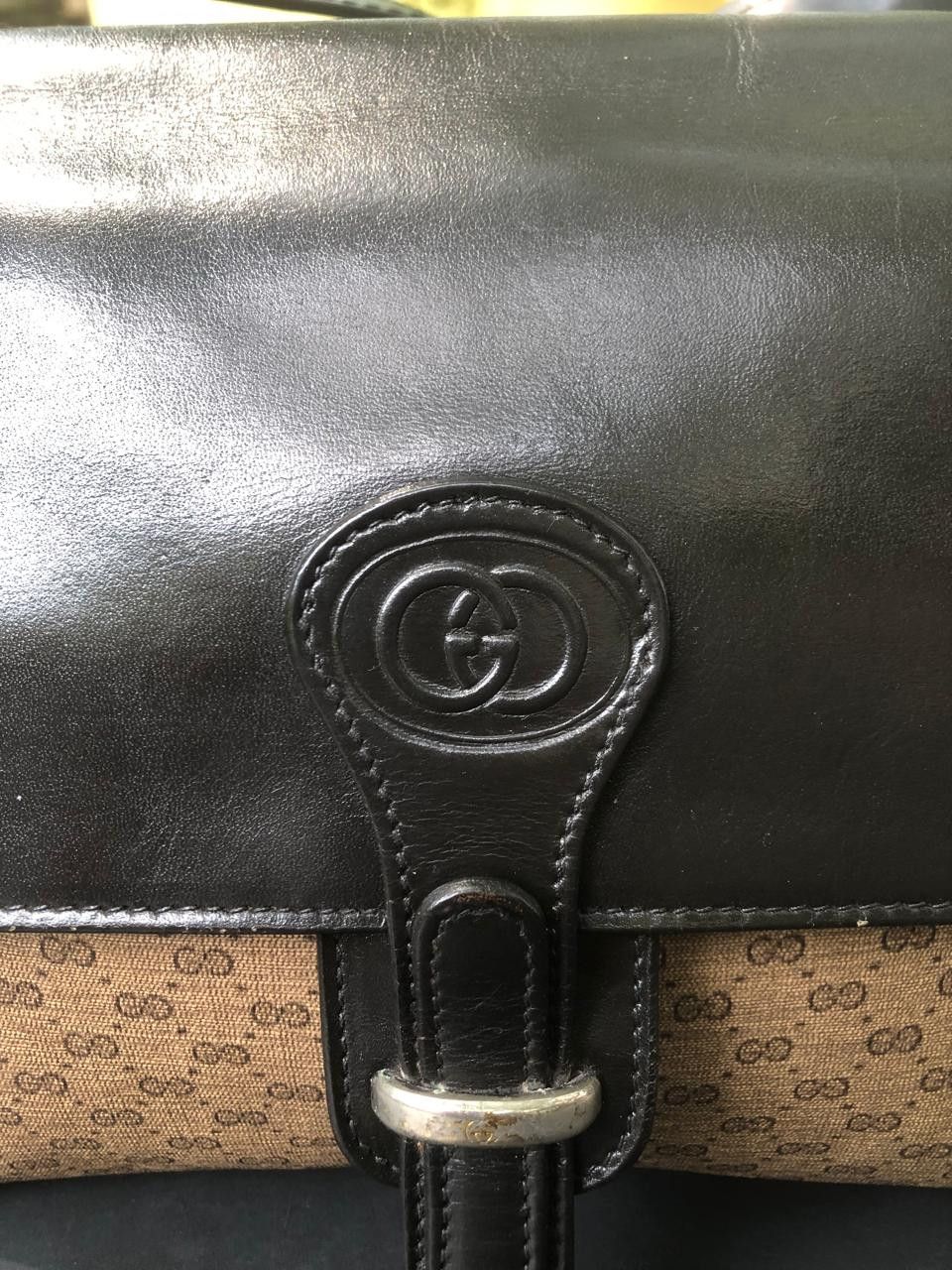Gucci Gucci Vintage GG Flap Crossbody Bag – Black Leather Trim Size ONE SIZE - 3 Thumbnail