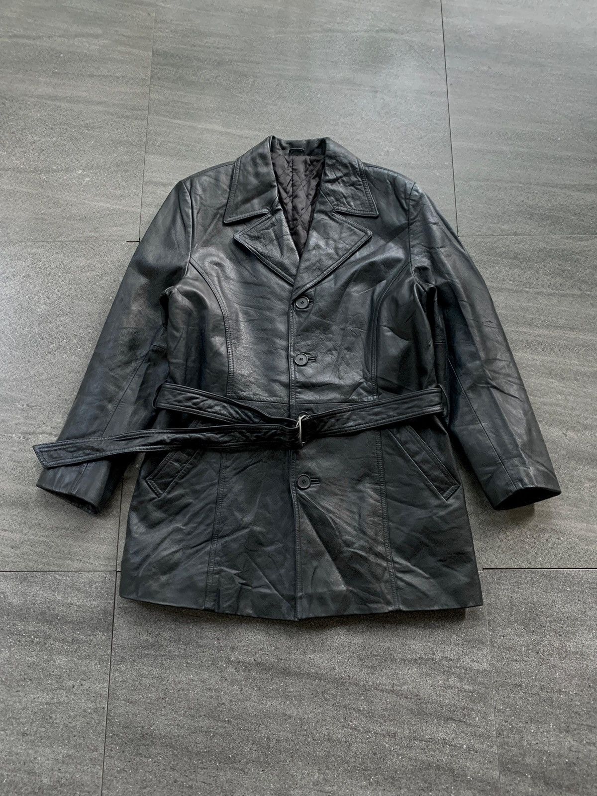 Comme des Garcons Homme FREE TAX! 2000s Leather Belted Blazer Jacket Size US M / EU 48-50 / 2 - 2 Thumbnail