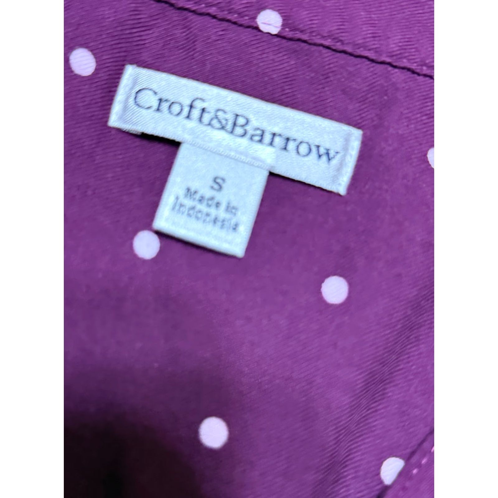 Croft & Barrow Croft & Barrow Shirt Women's Small Purple Polka Long Sleeve Button Up Size S / US 4 / IT 40 - 5 Thumbnail